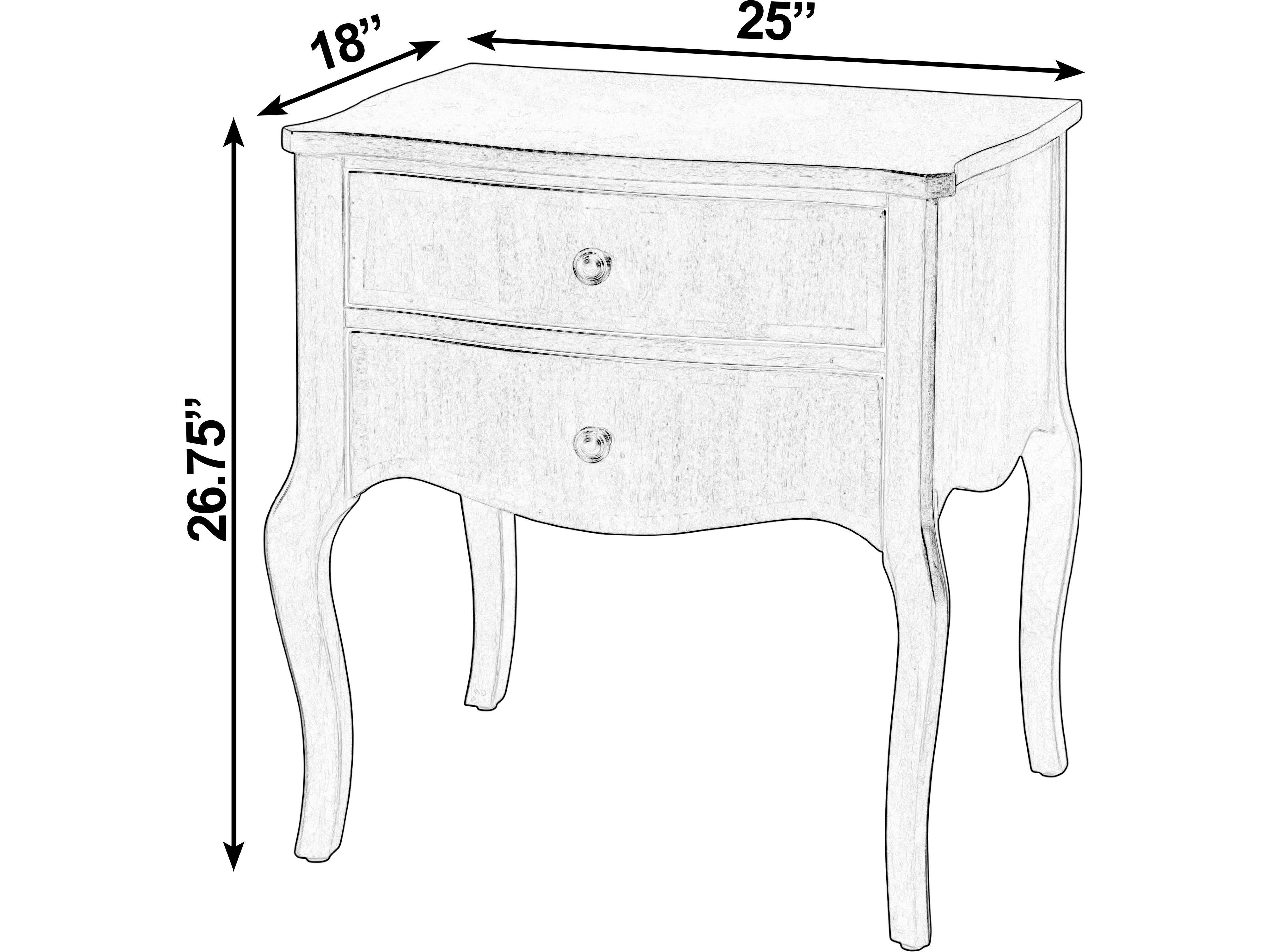 Butler Beasley 2-Drawers Brown Mahogany Wood Nightstand