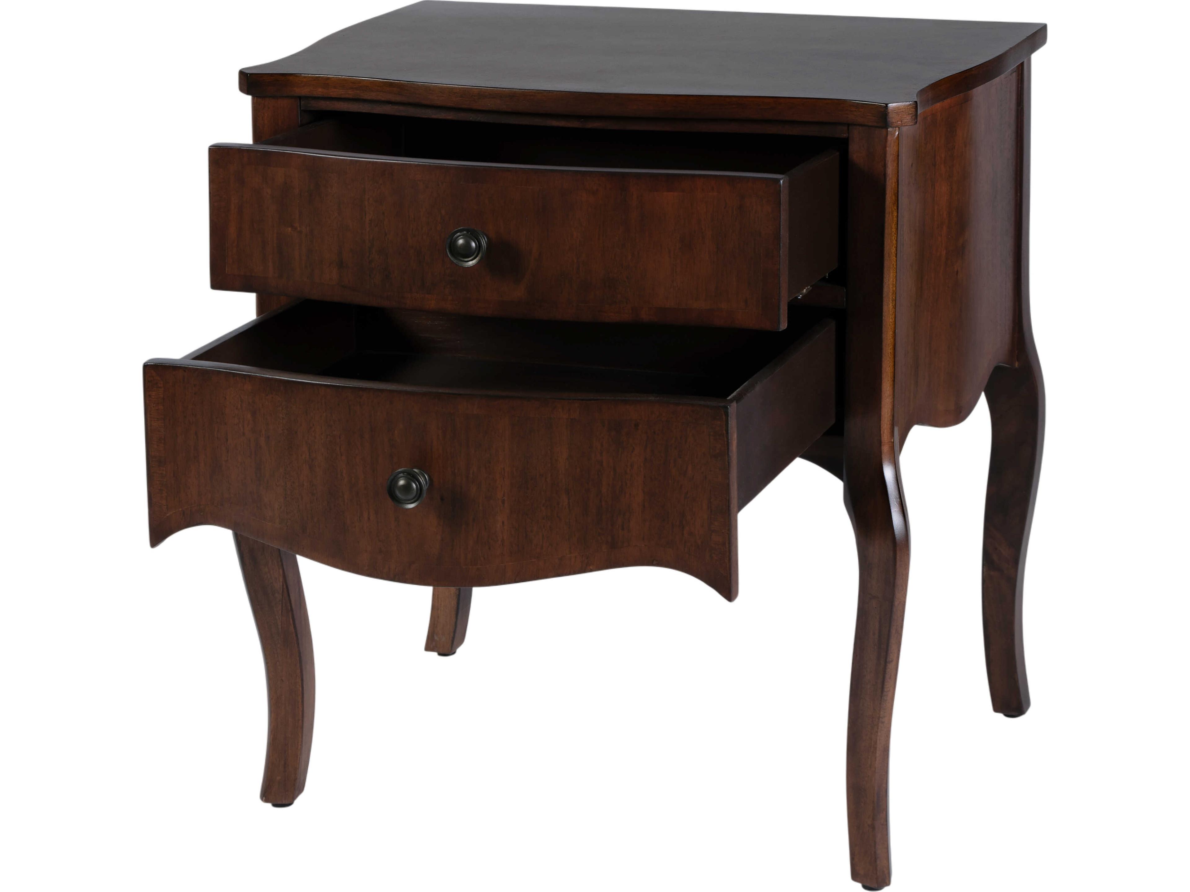 Butler Beasley 2-Drawers Brown Mahogany Wood Nightstand