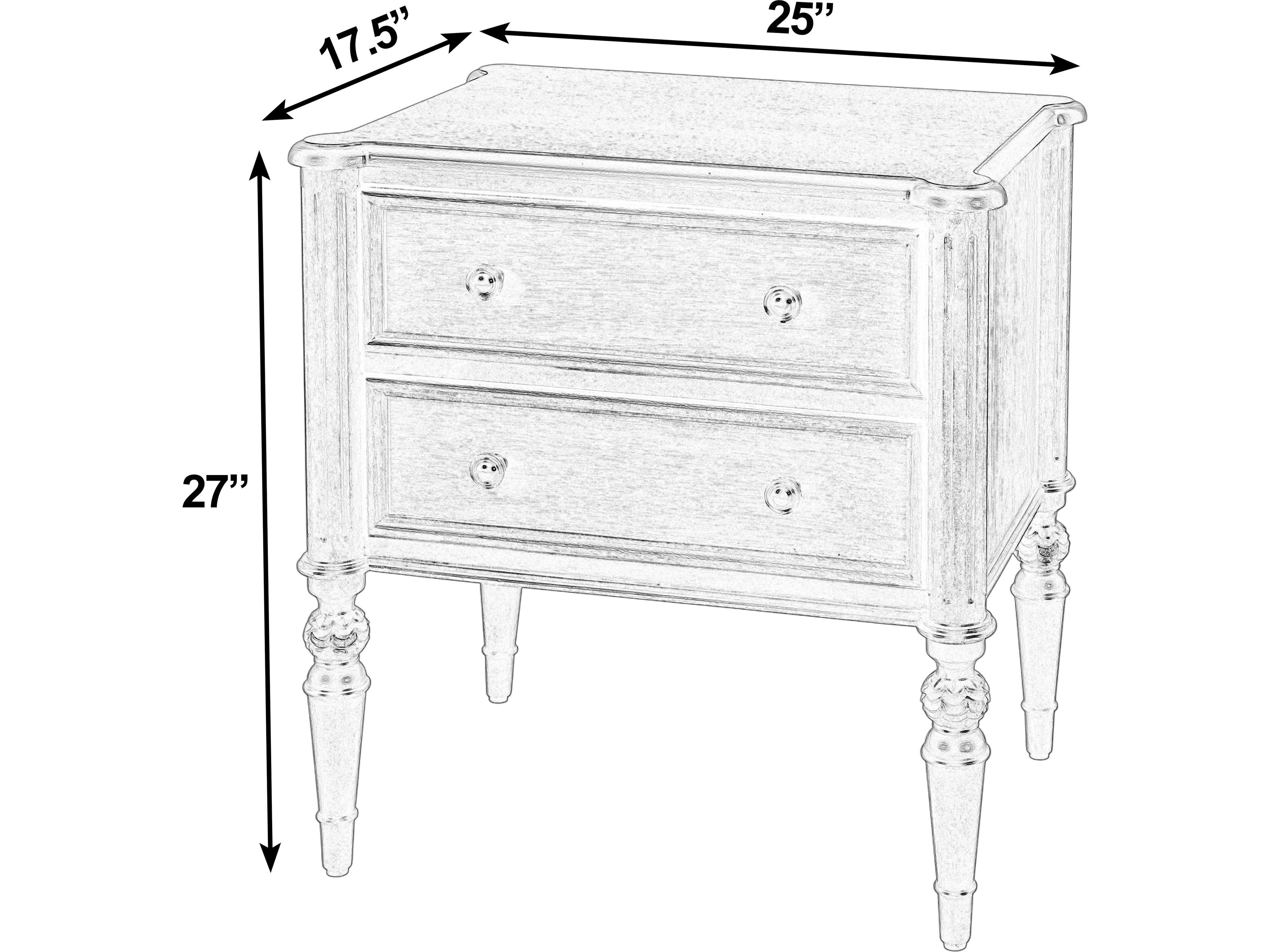 Butler Ginny 2-Drawers Mahogany Wood Nightstand