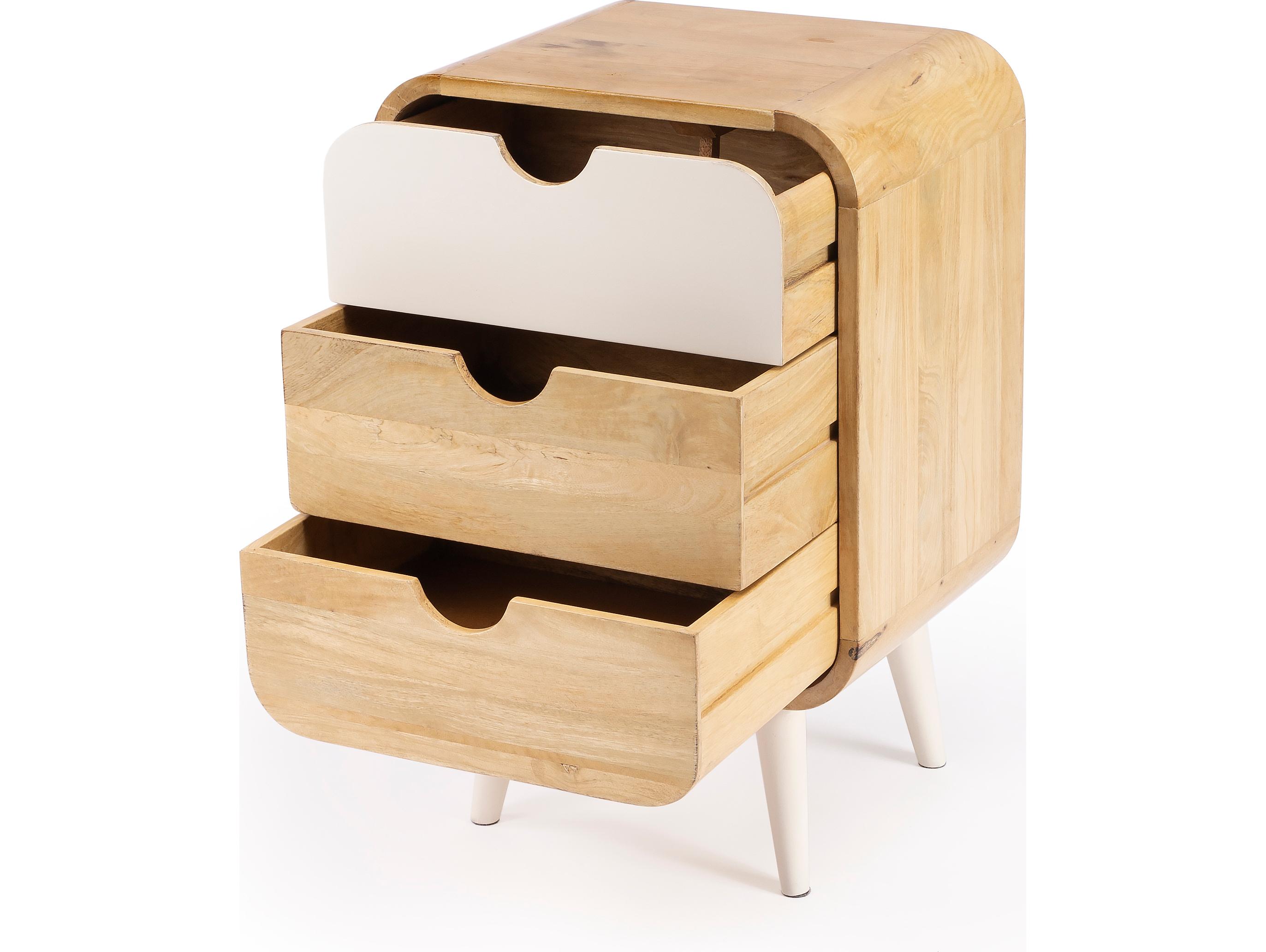 Butler Danville 3-Drawers Beige Mango Wood Nightstand