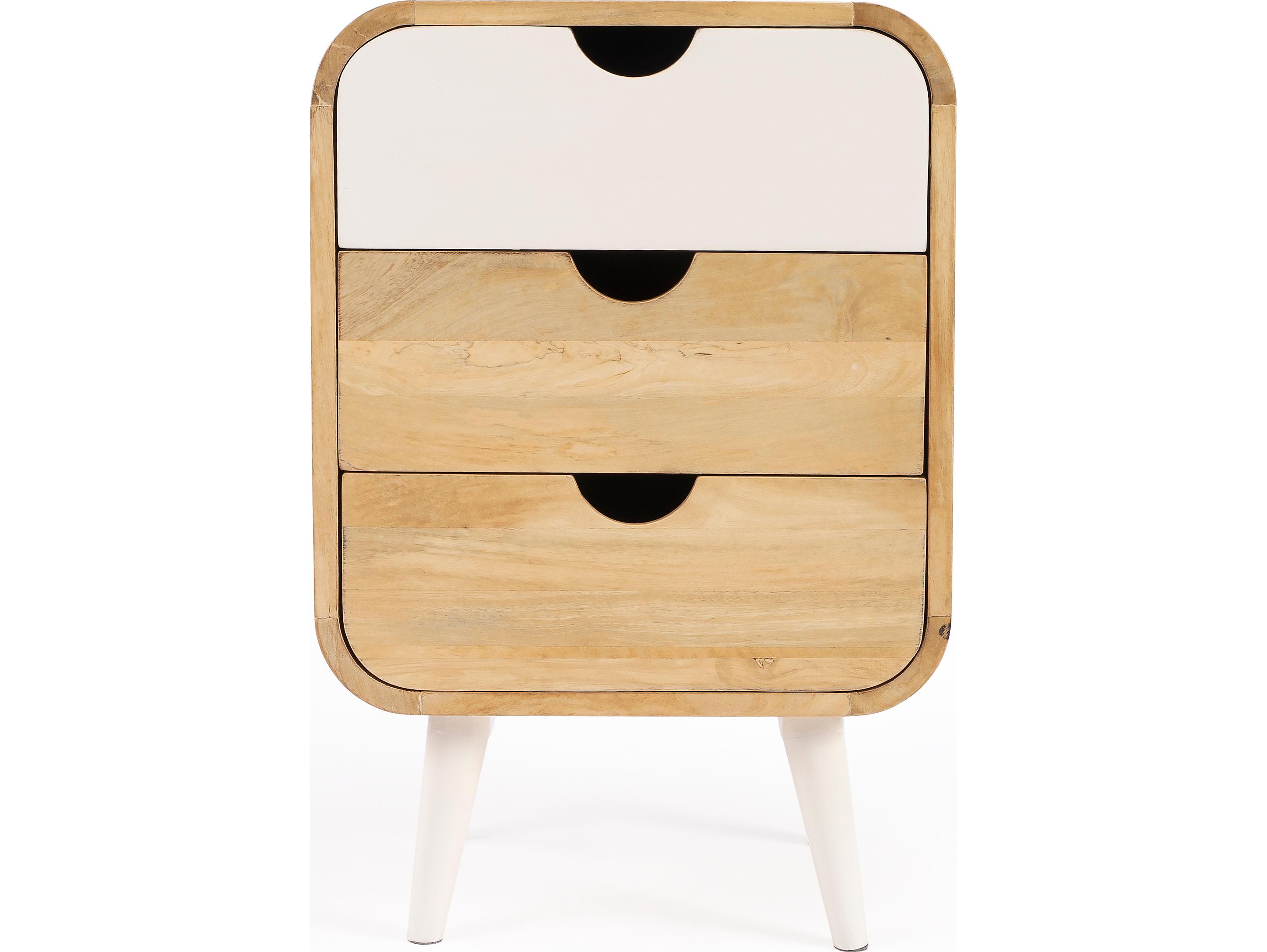 Butler Danville 3-Drawers Beige Mango Wood Nightstand