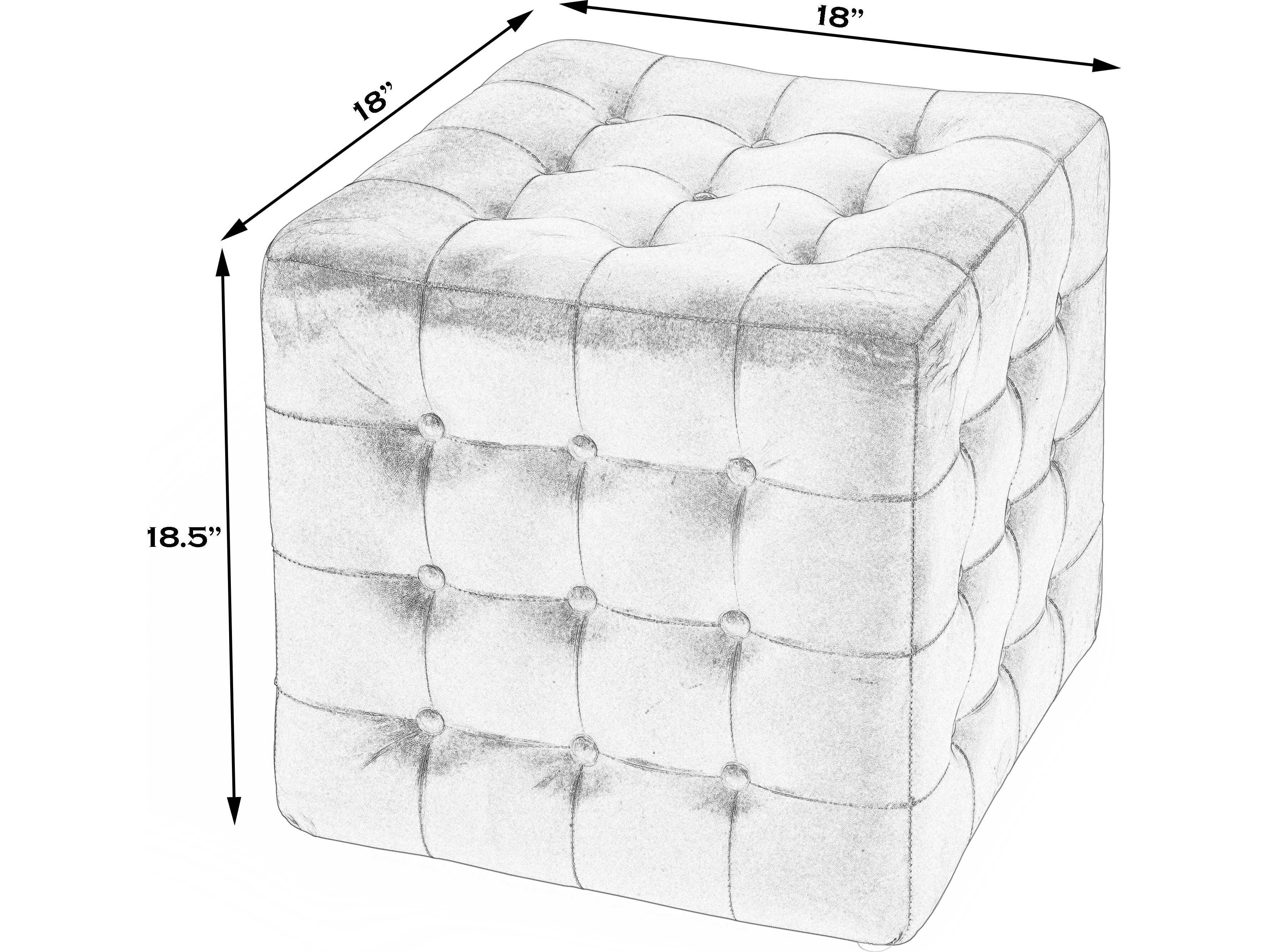 Butler Leon Dark Brown Leather Ottoman