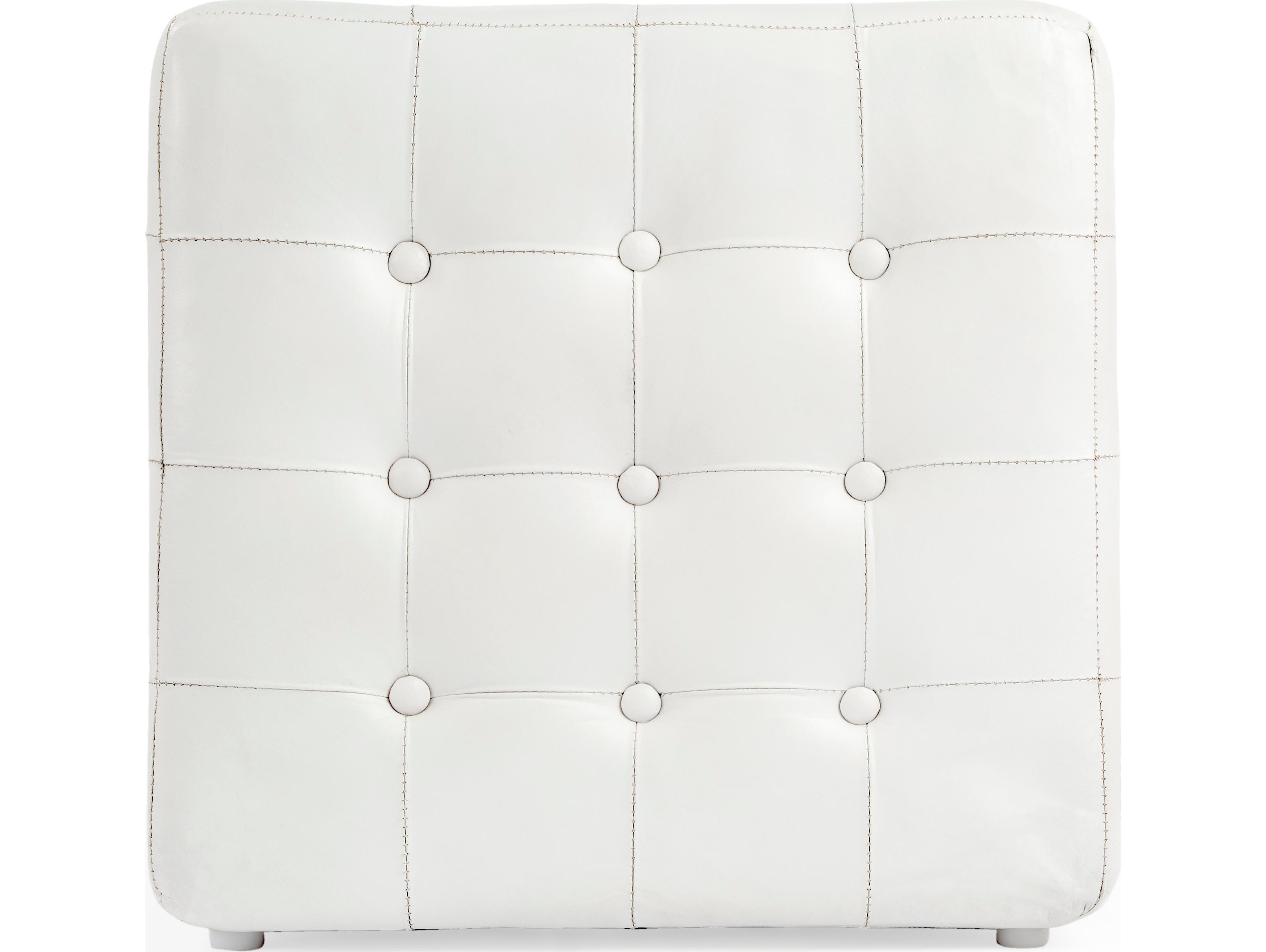 Butler Leon White Leather Ottoman