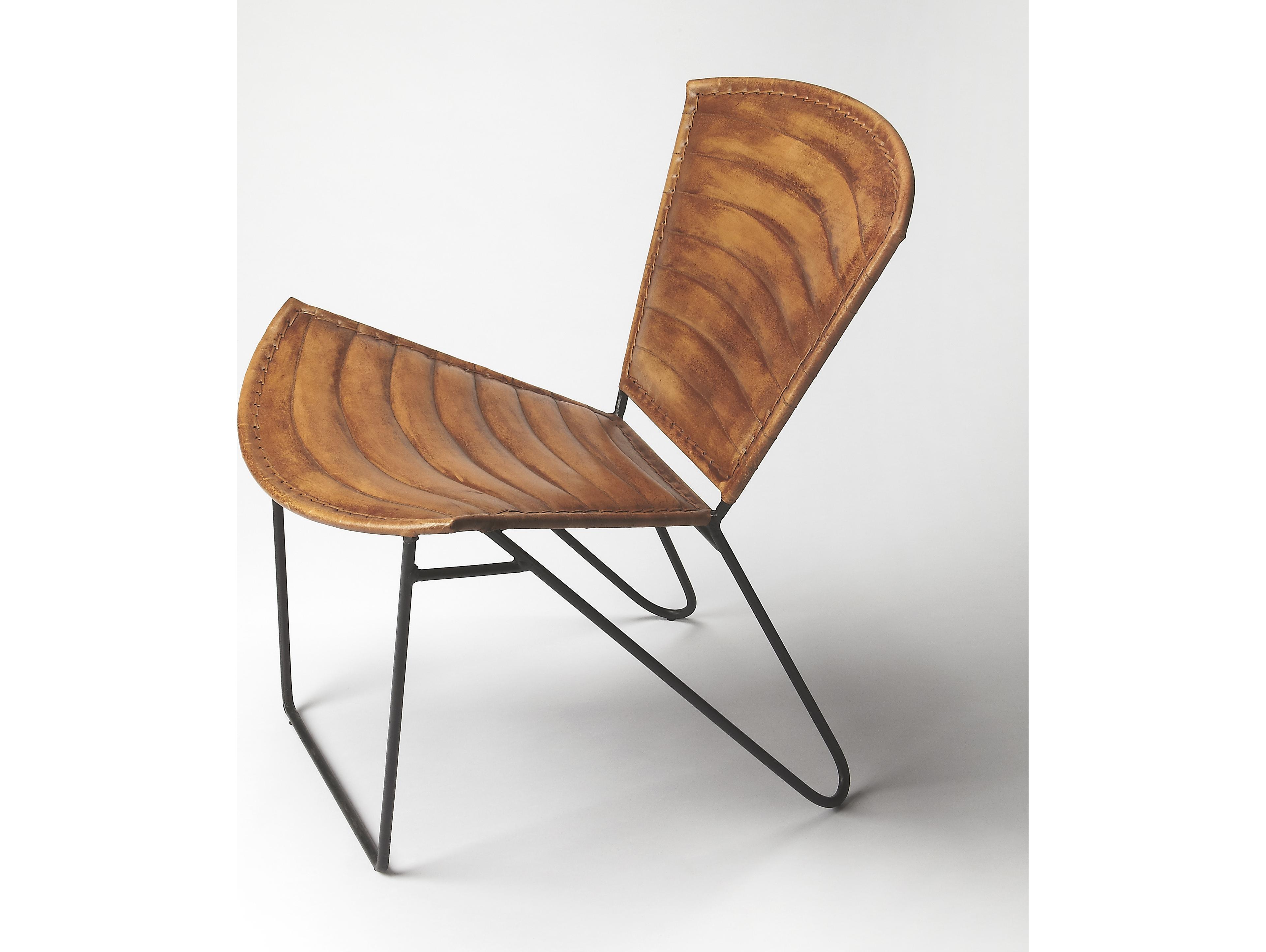 Butler Felix Brown Leather Accent Chair