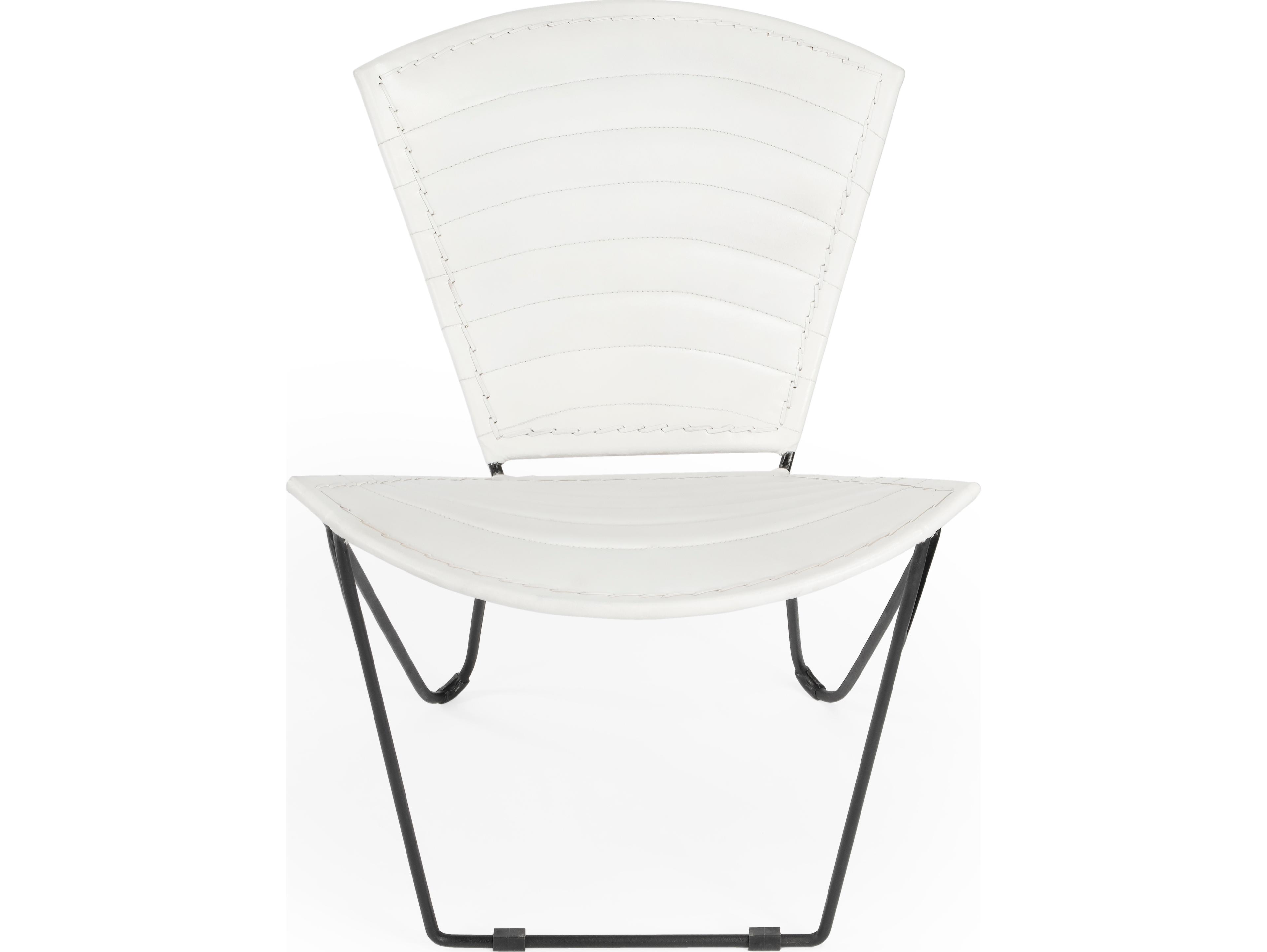 Butler Felix White Leather Accent Chair