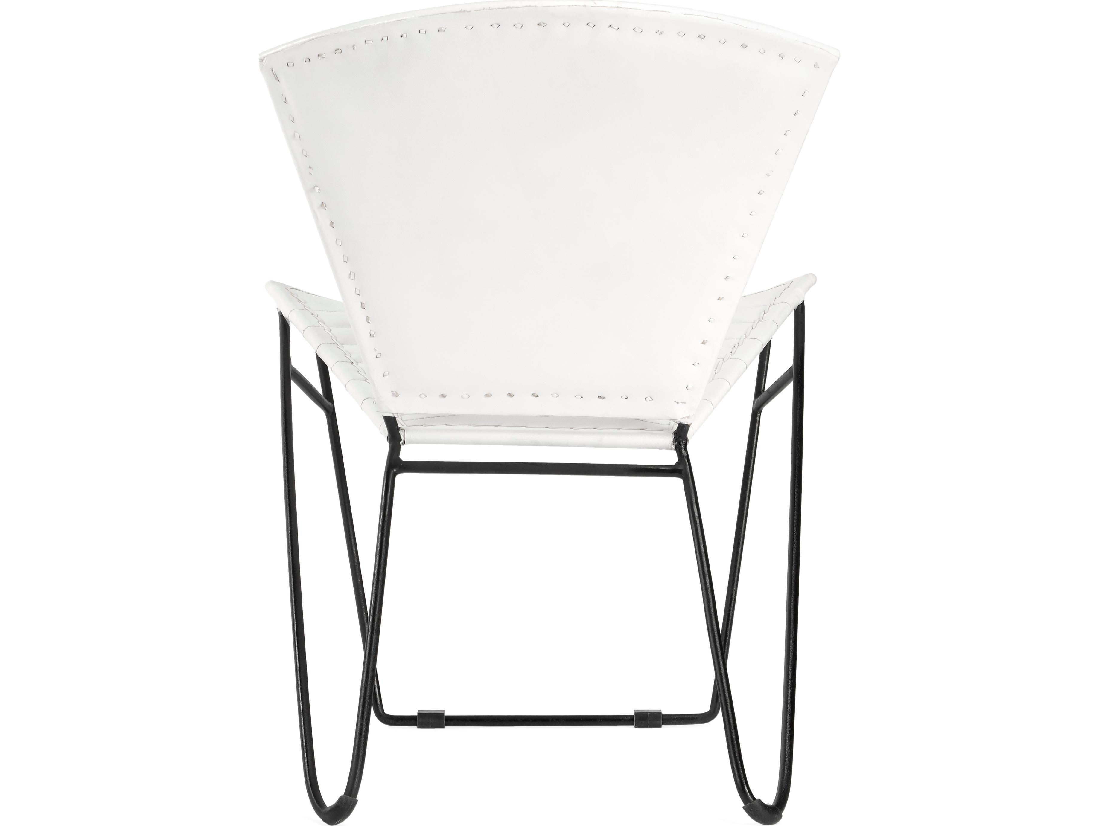 Butler Felix White Leather Accent Chair