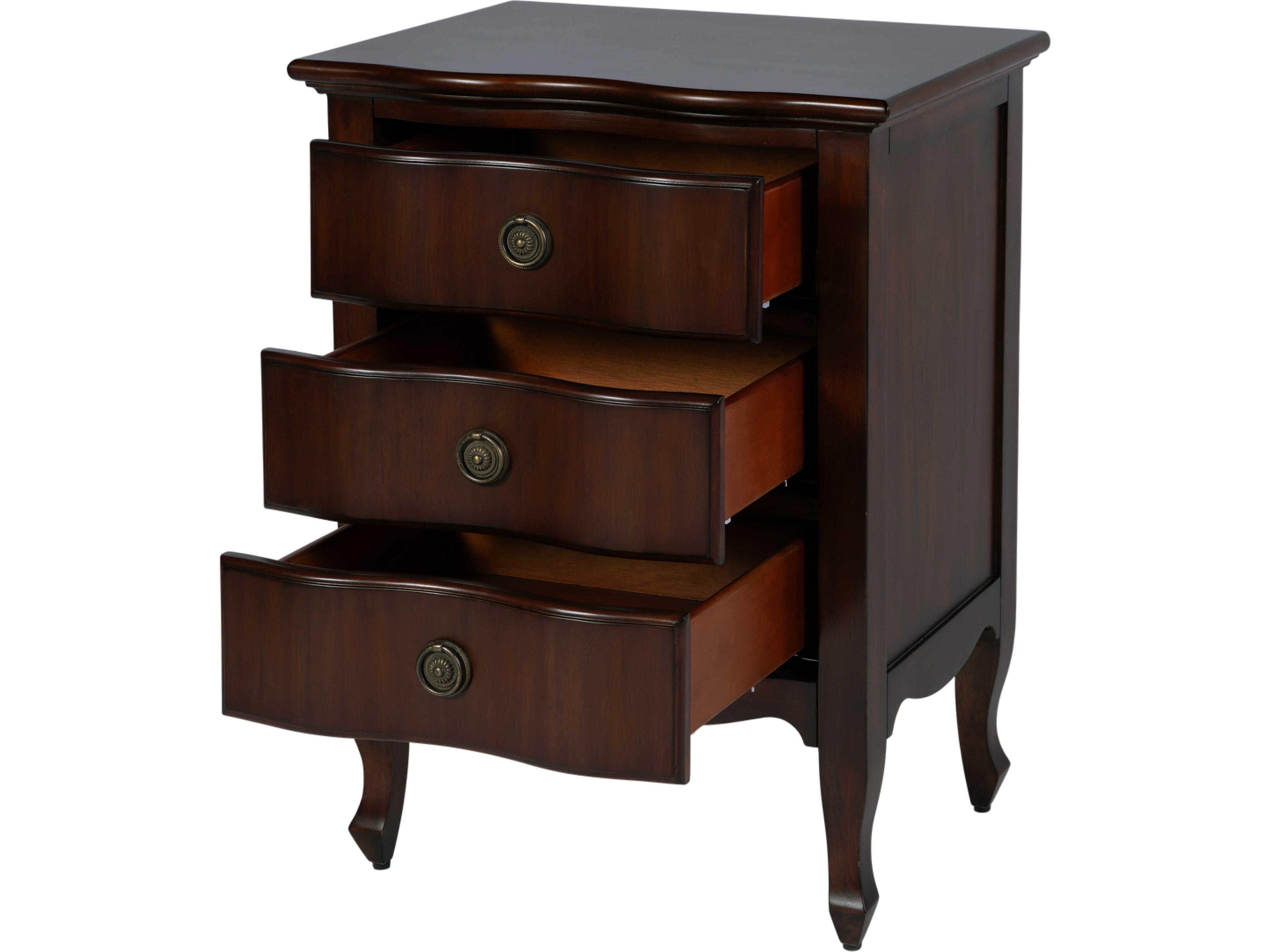 Butler Nigel 3-Drawers Mahogany Wood Nightstand