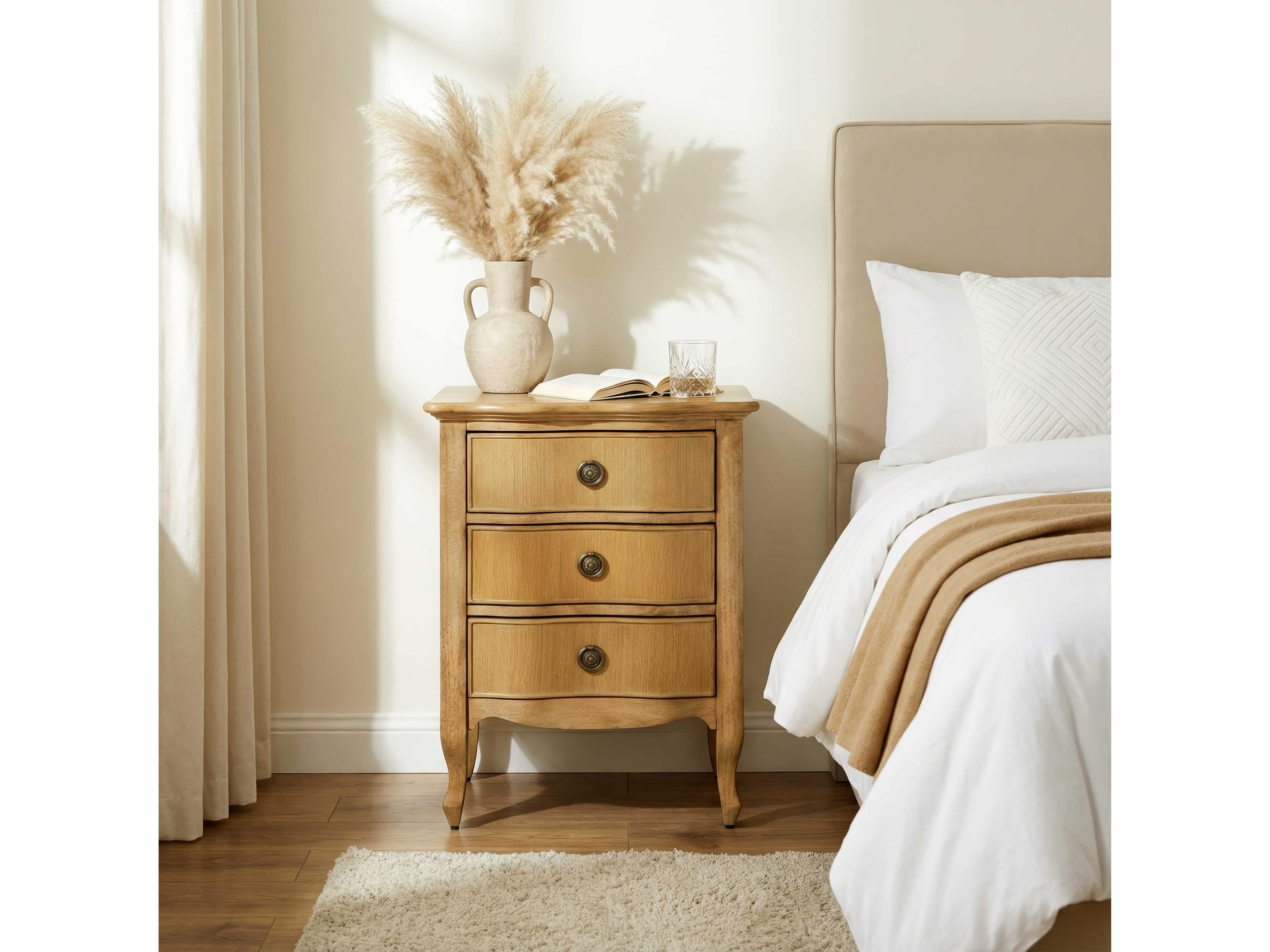 Butler Nigel 3-Drawers Brown Mahogany Wood Nightstand