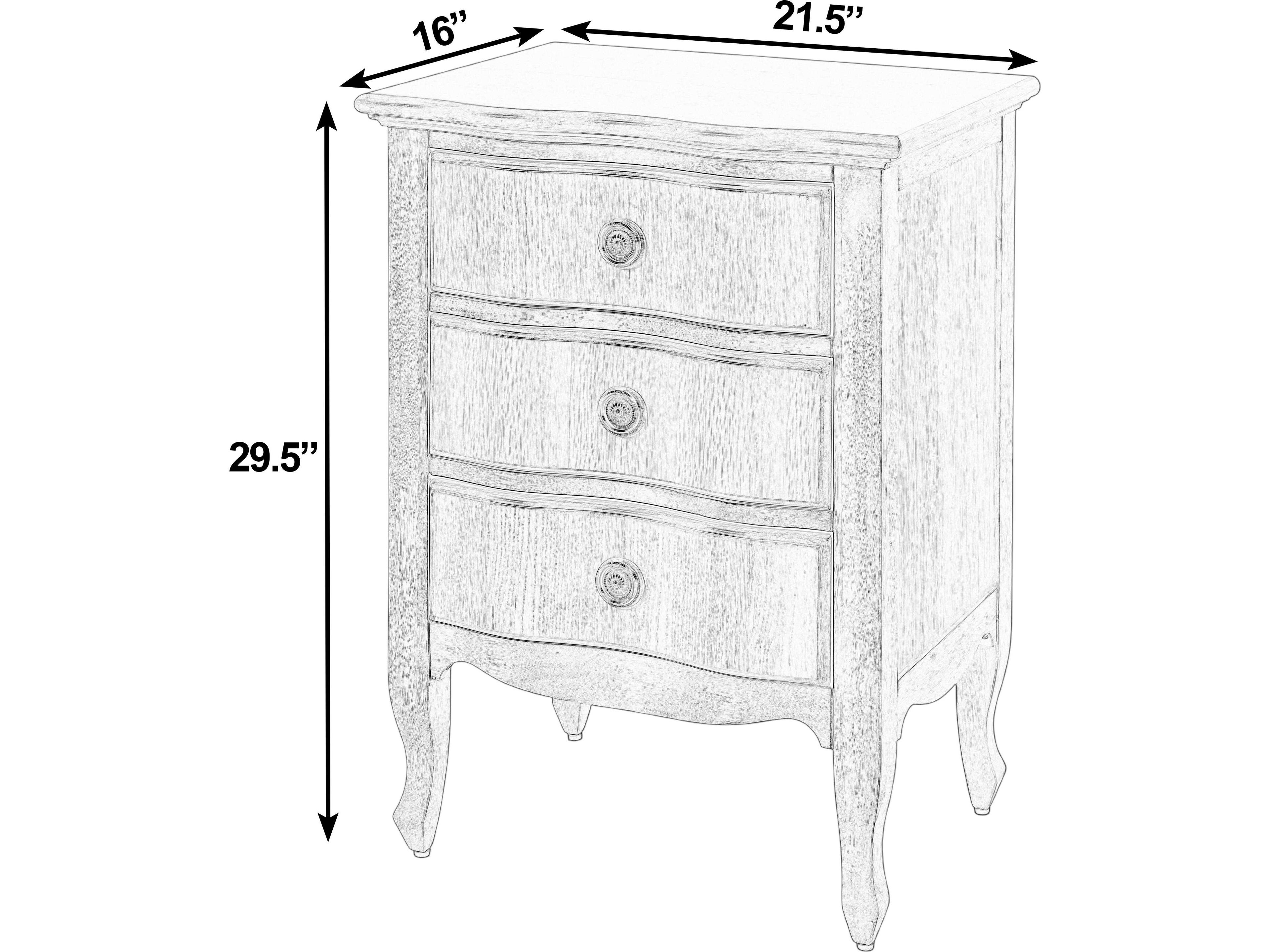 Butler Nigel 3-Drawers Brown Mahogany Wood Nightstand