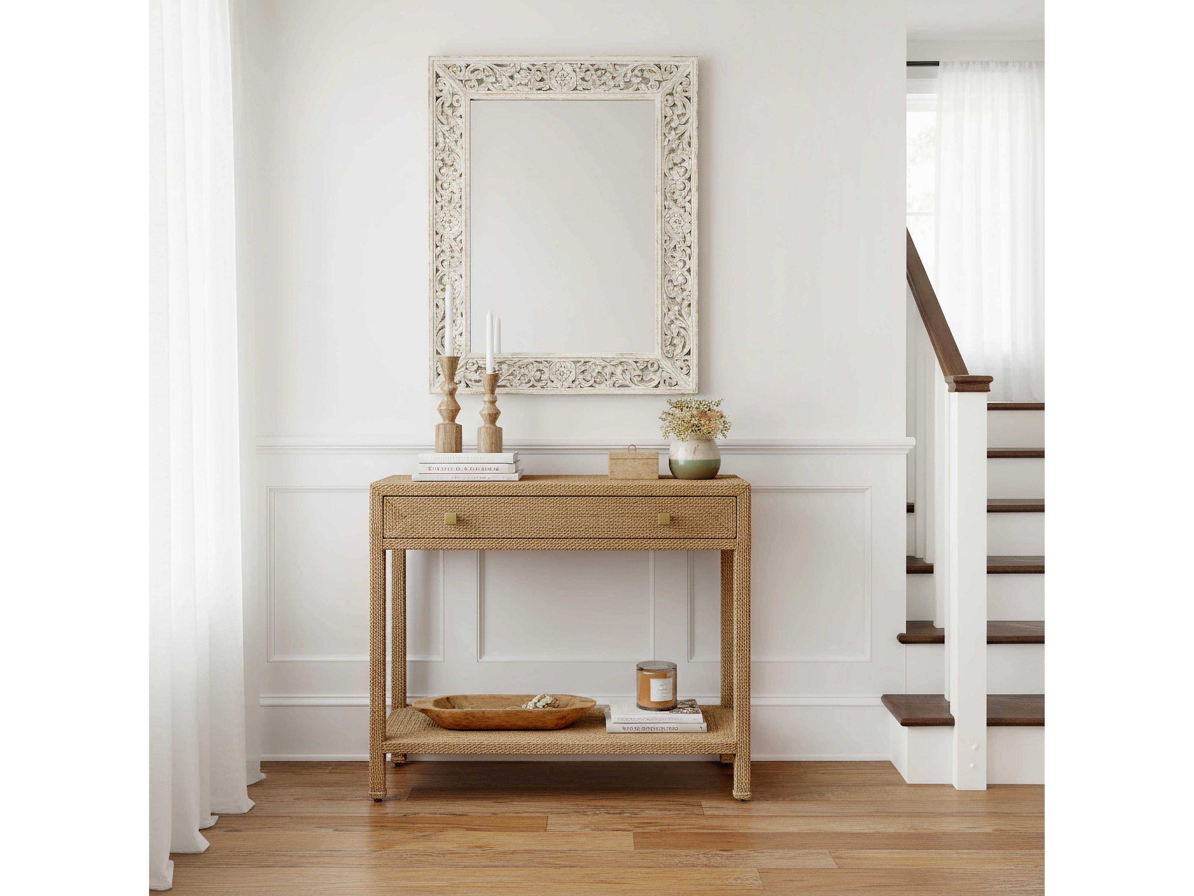 Butler Como Rectangular Wood Natural Brown Console Table