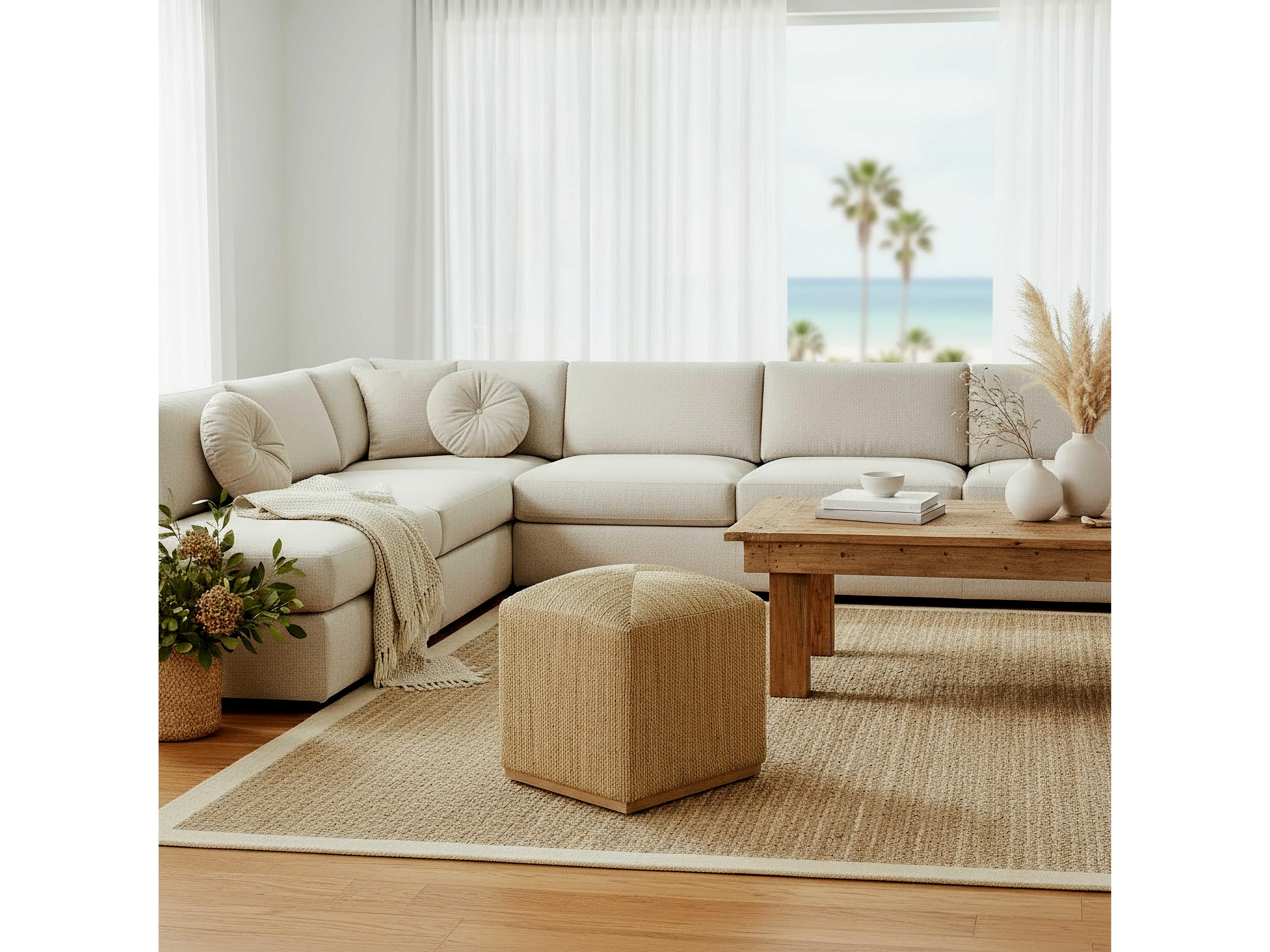 Butler Como Natural Brown Accent Stool