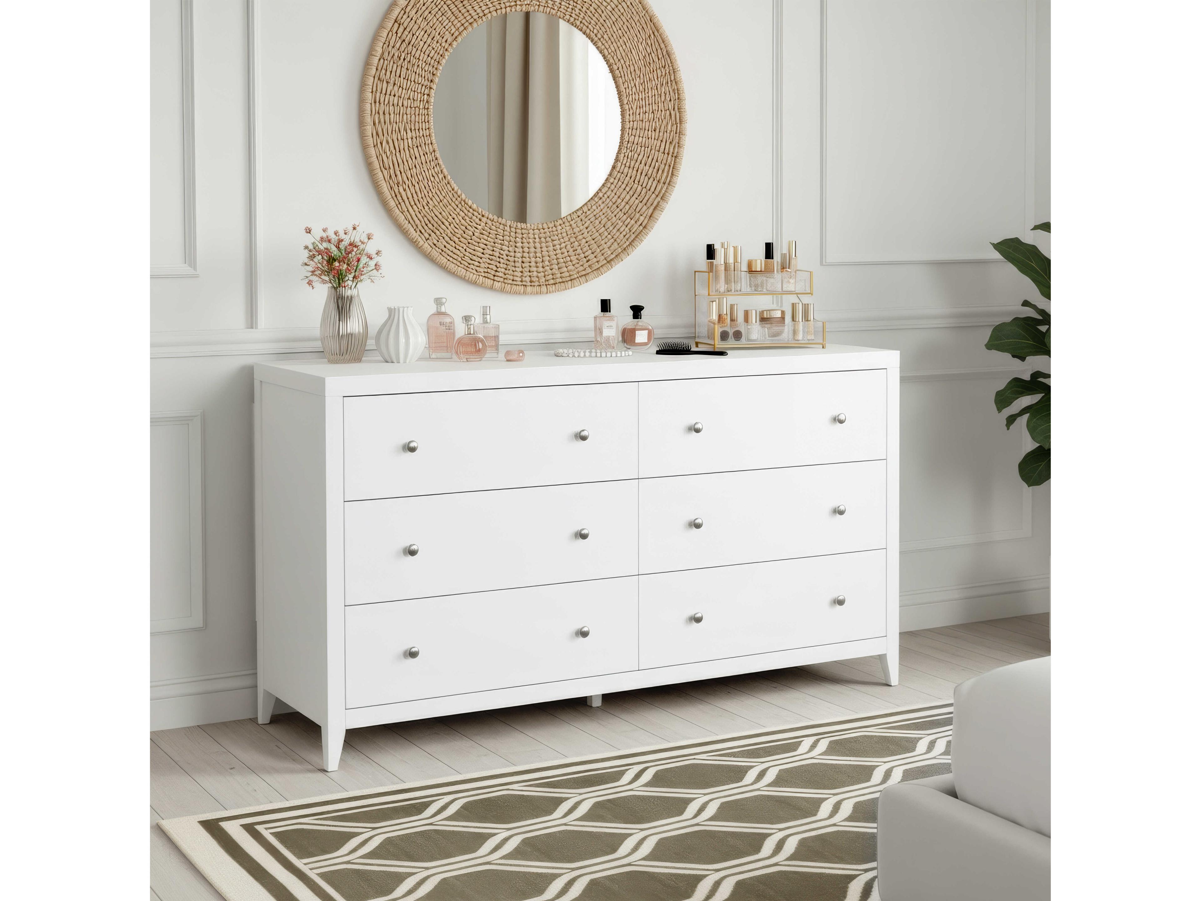 Butler Dana 6-Drawers Acacia Wood Double Dresser