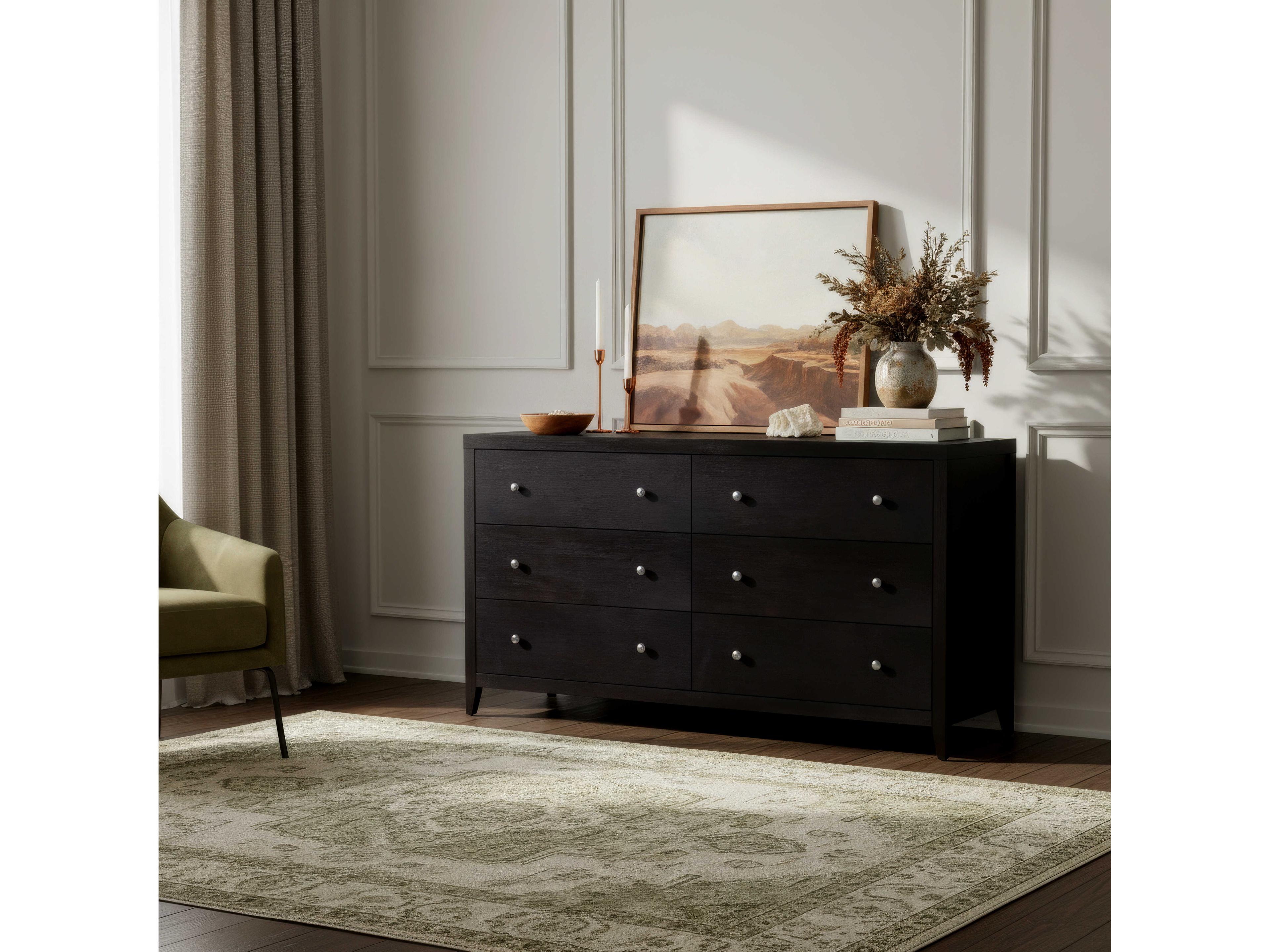 Butler Dana 6-Drawers Acacia Wood Double Dresser