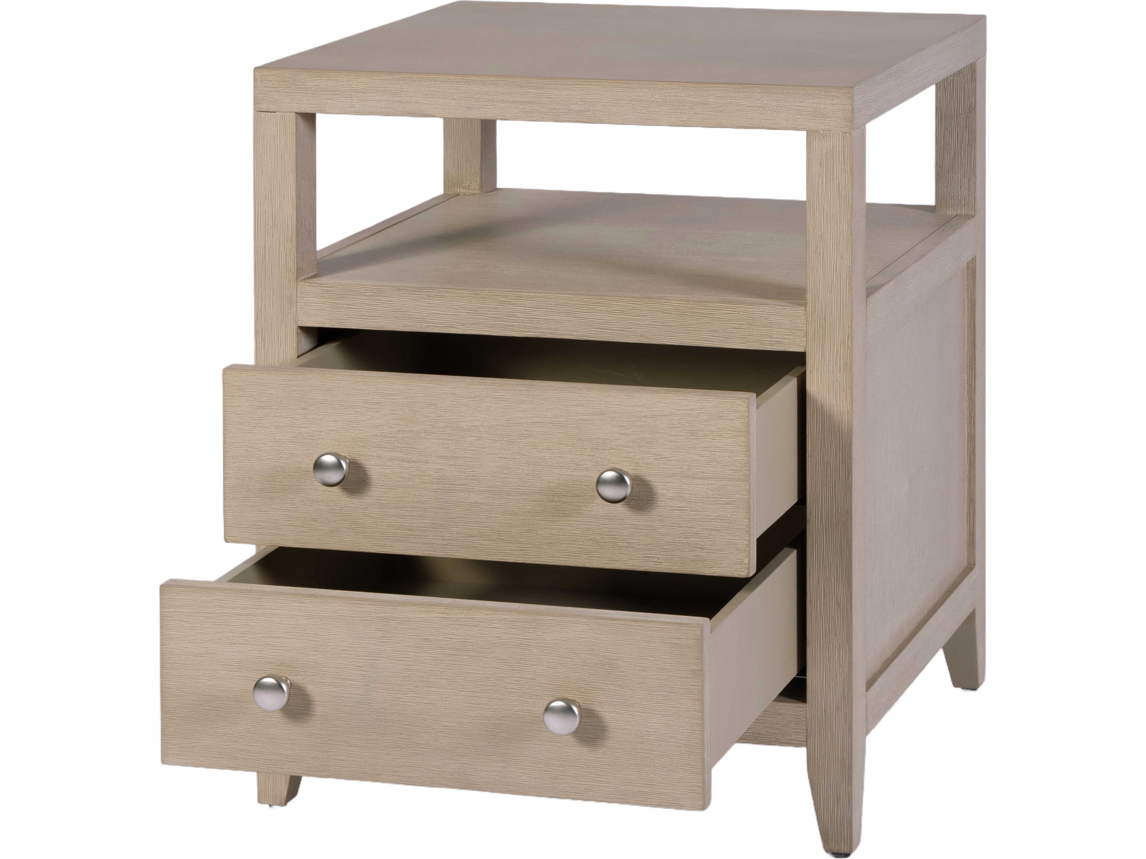 Butler Dana 2-Drawers Beige Acacia Wood Nightstand