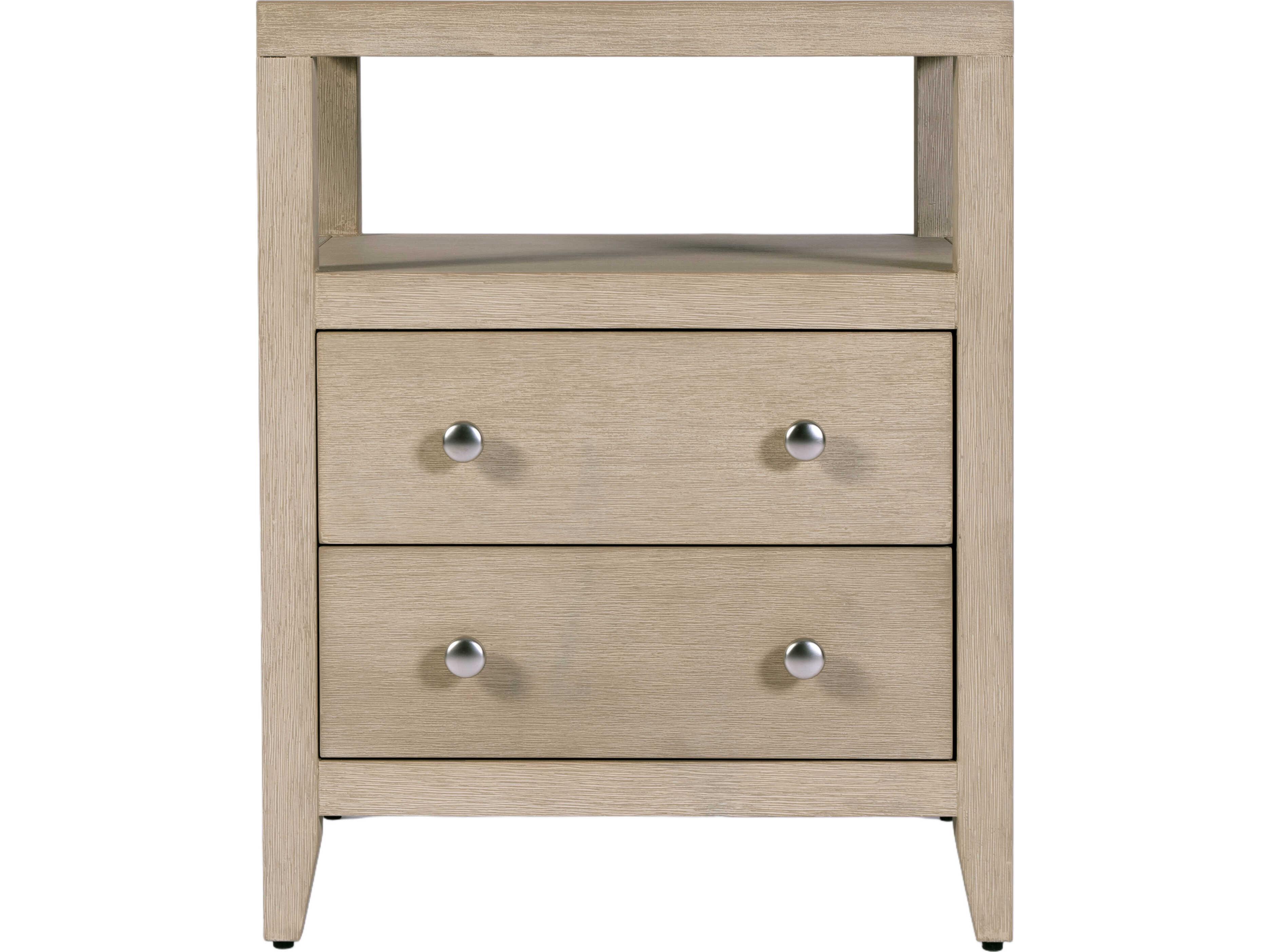 Butler Dana 2-Drawers Beige Acacia Wood Nightstand