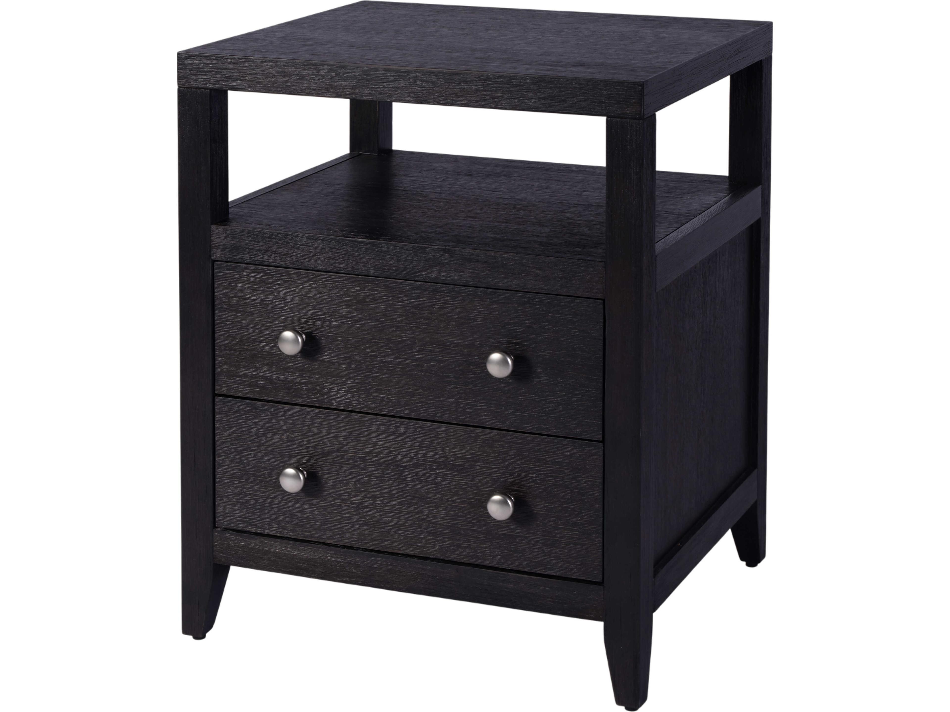 Butler Dana 2-Drawers Brown Acacia Wood Nightstand