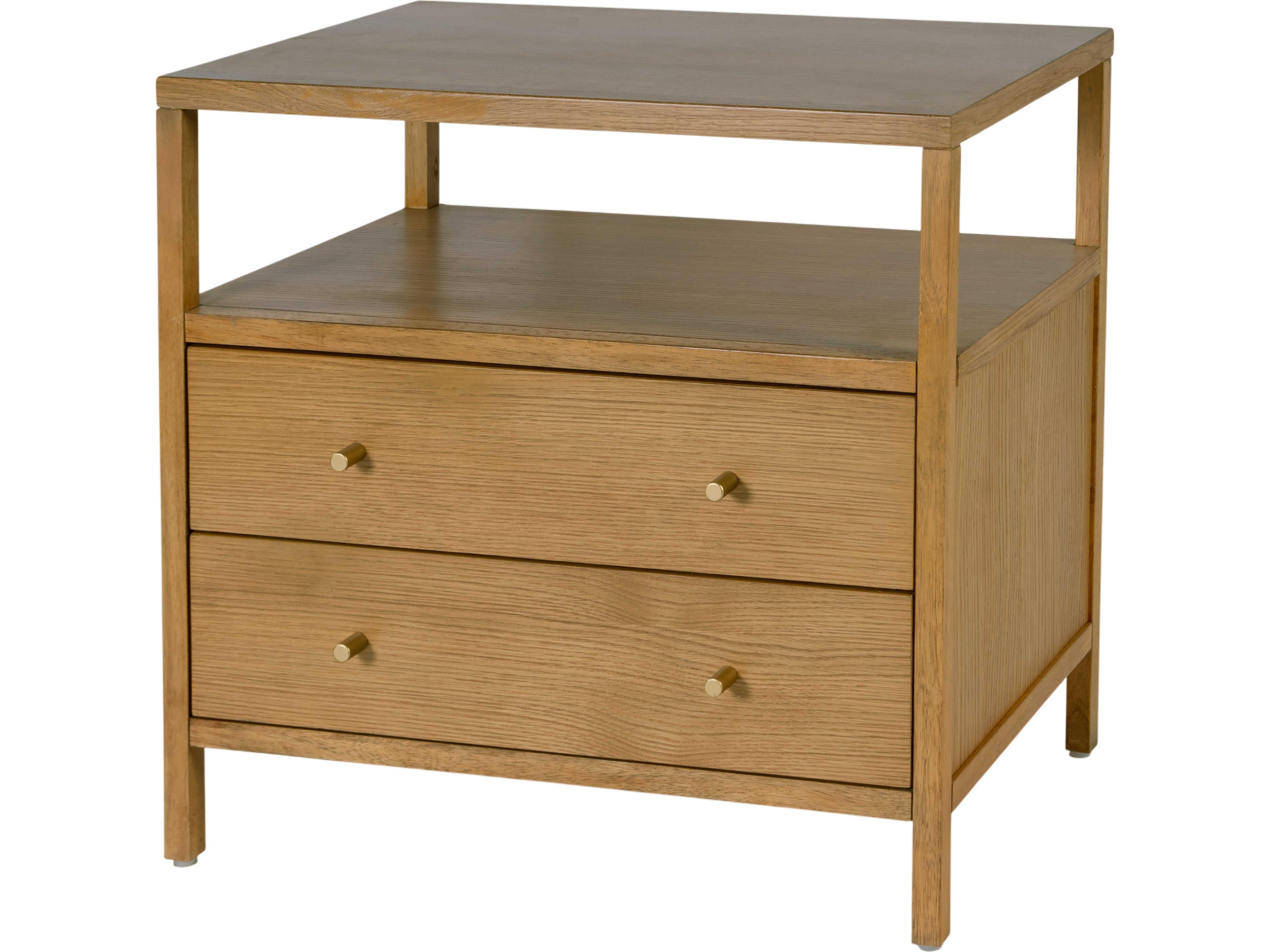 Butler Mendel 2-Drawers Oak Wood Nightstand