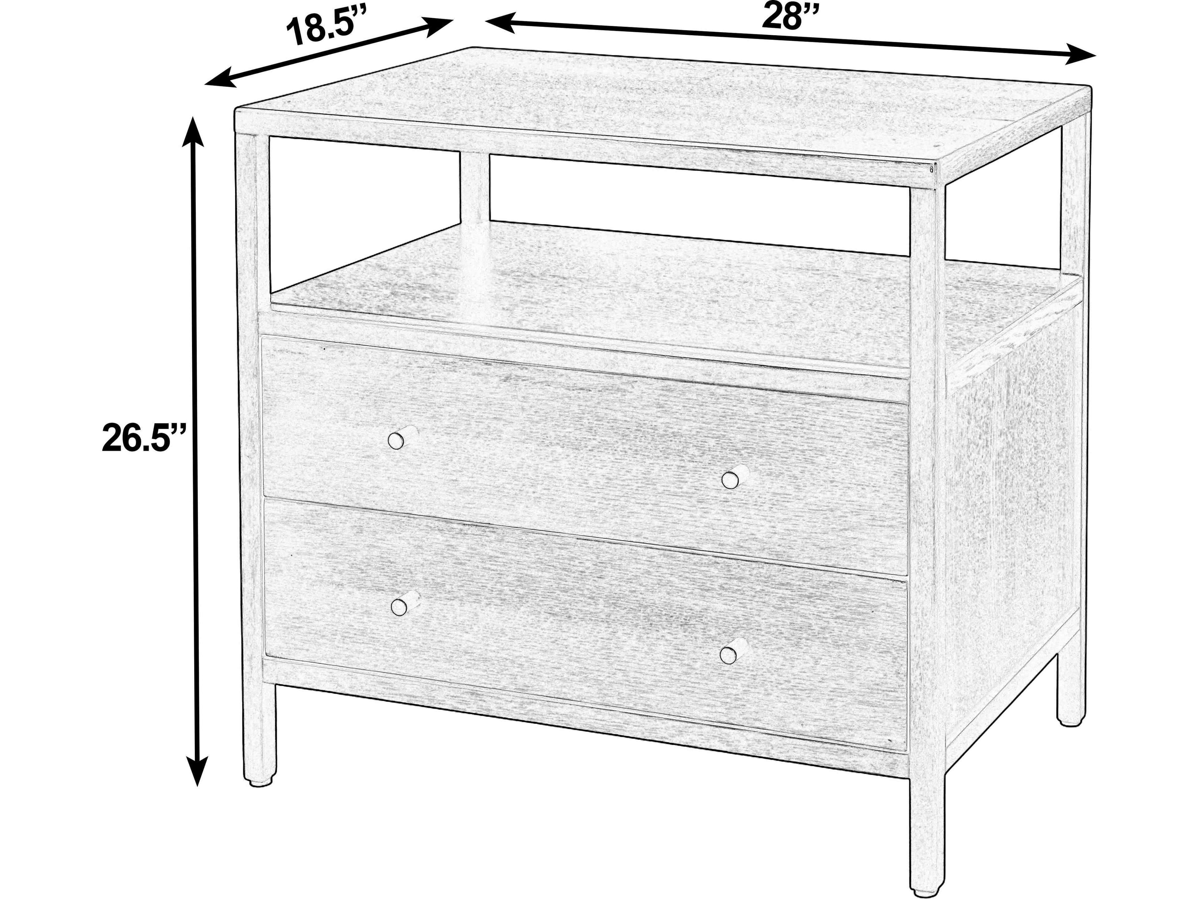 Butler Mendel 2-Drawers Oak Wood Nightstand