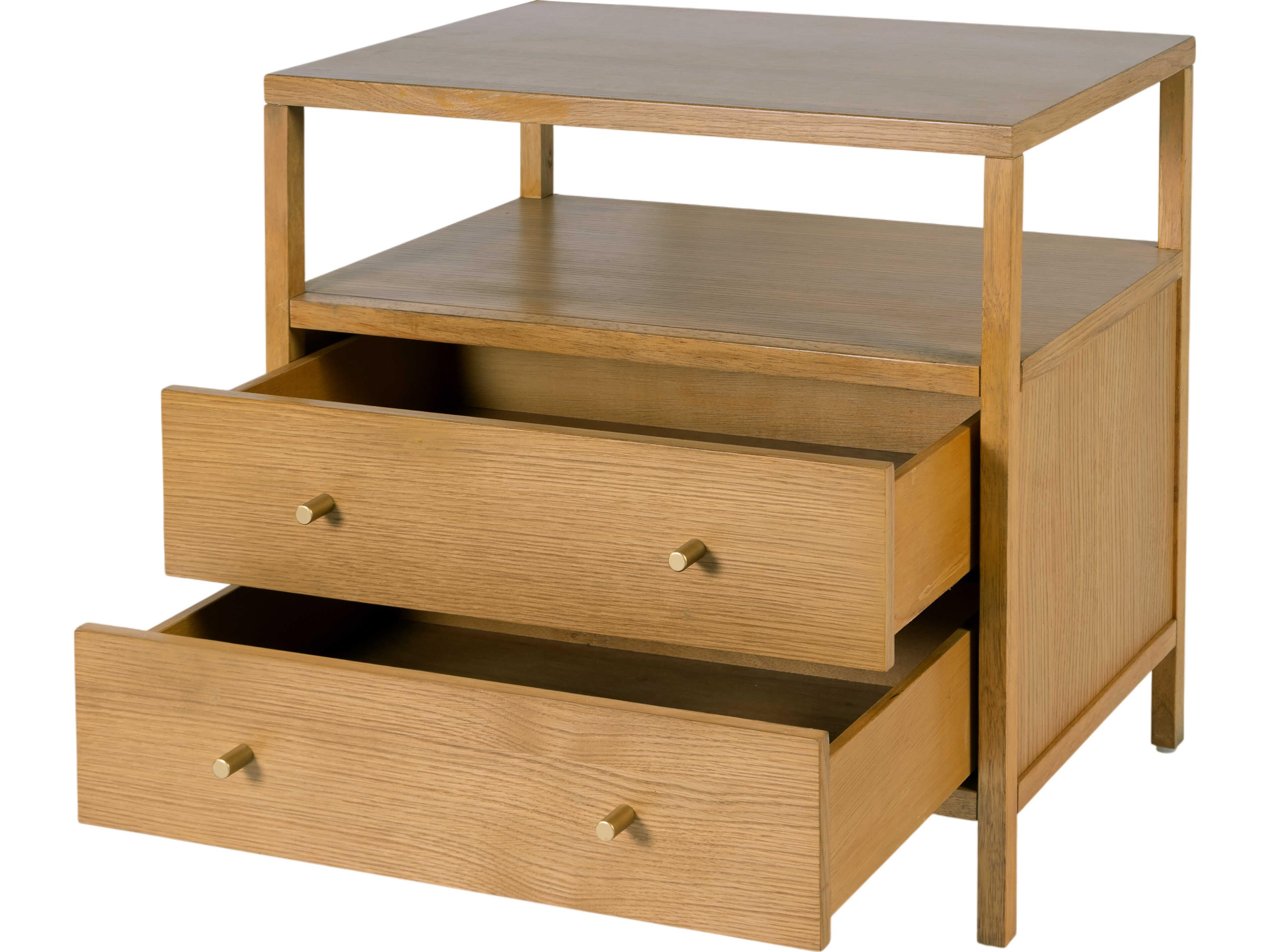Butler Mendel 2-Drawers Oak Wood Nightstand
