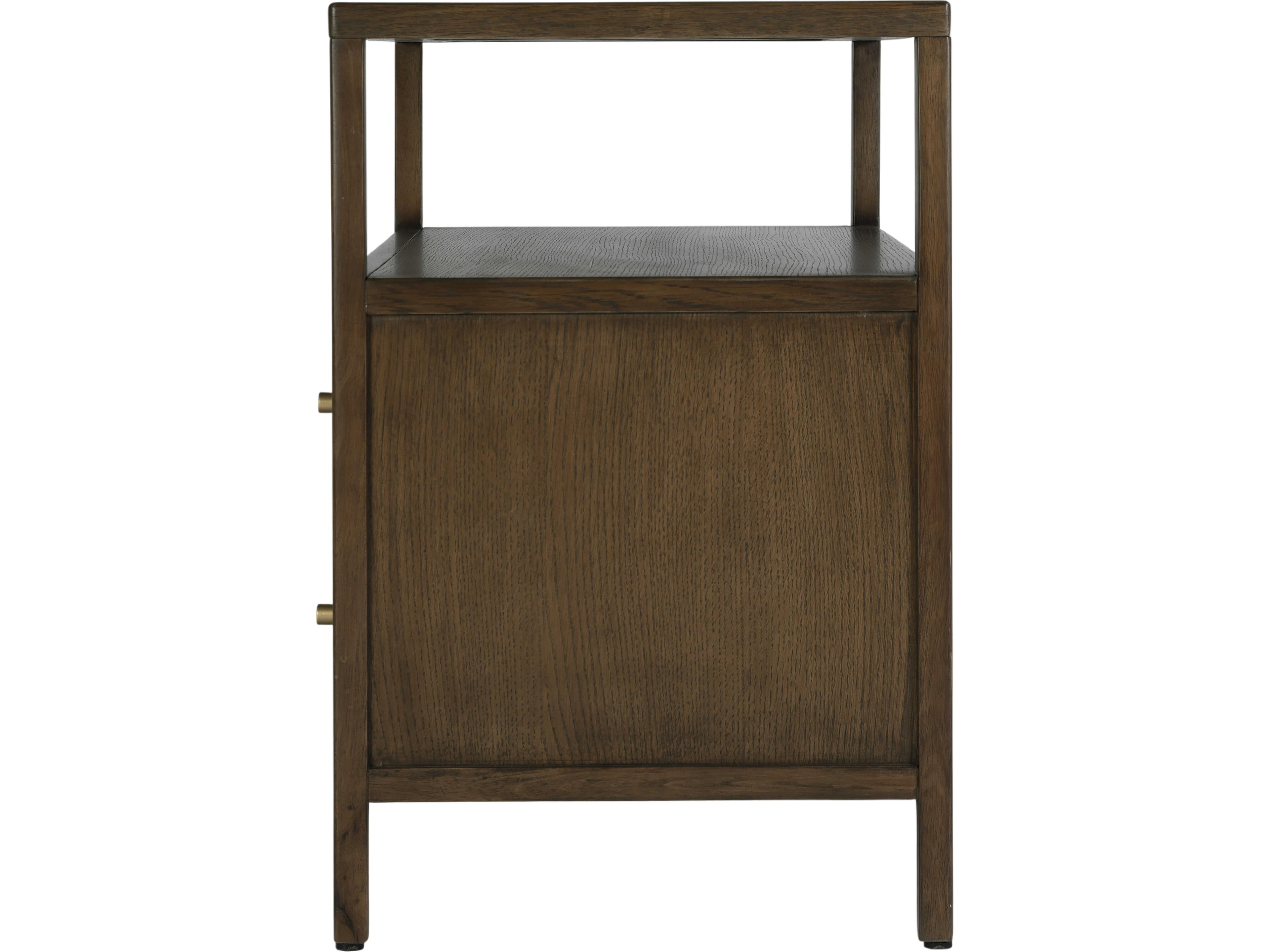 Butler Mendel 2-Drawers Brown Oak Wood Nightstand