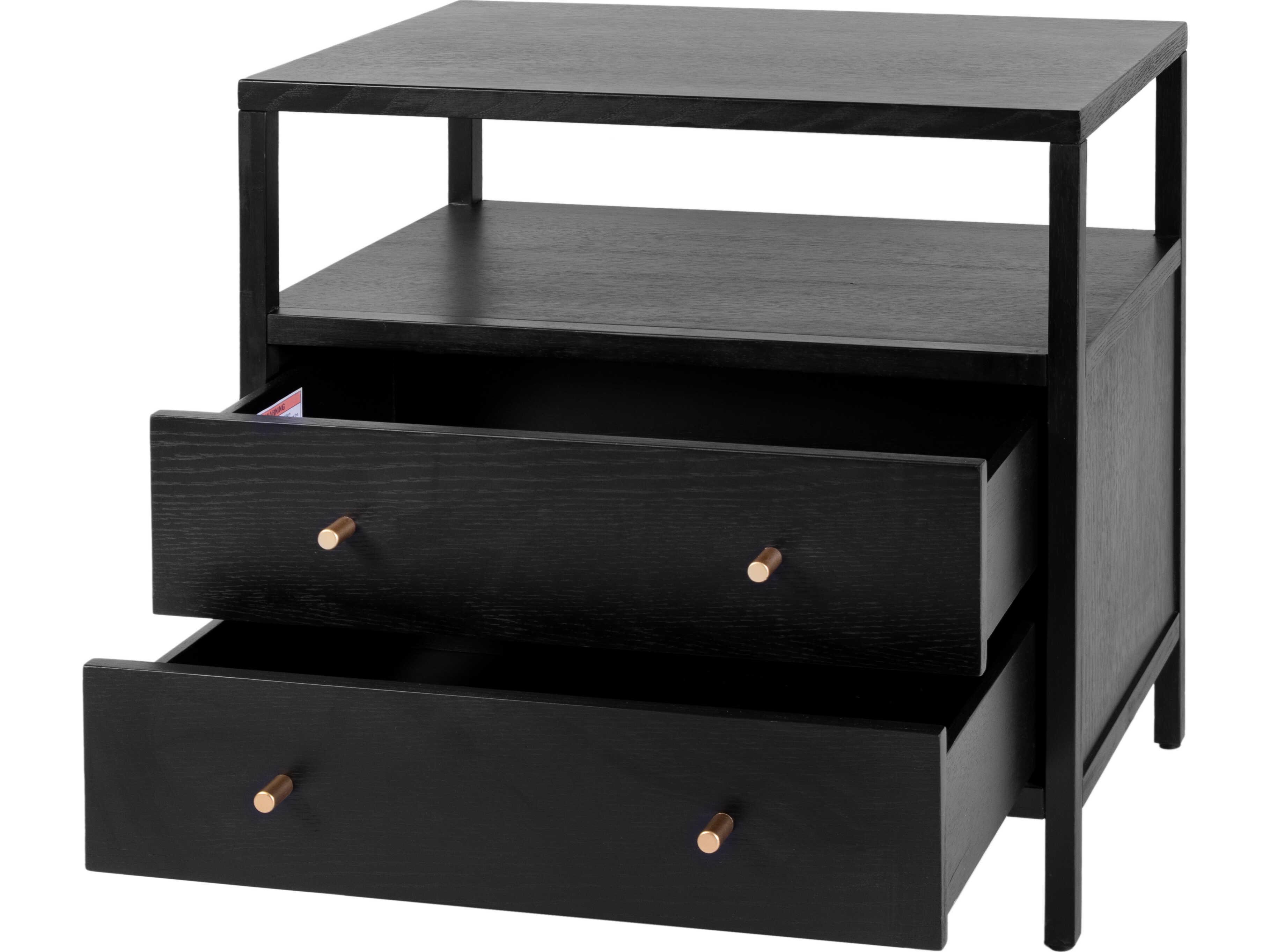 Butler Mendel 2-Drawers Oak Wood Nightstand