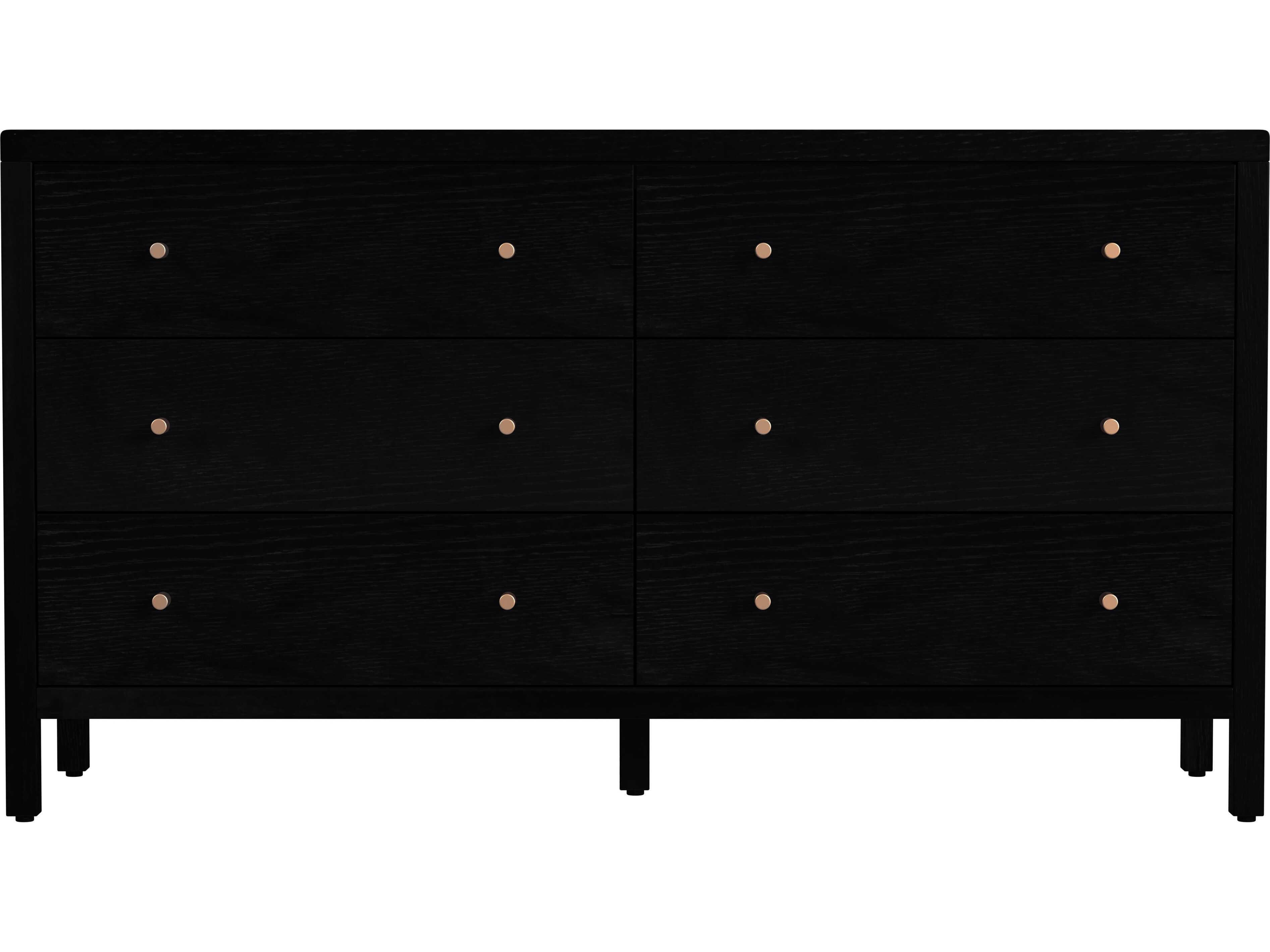 Butler Mendel 6-Drawers Oak Wood Double Dresser