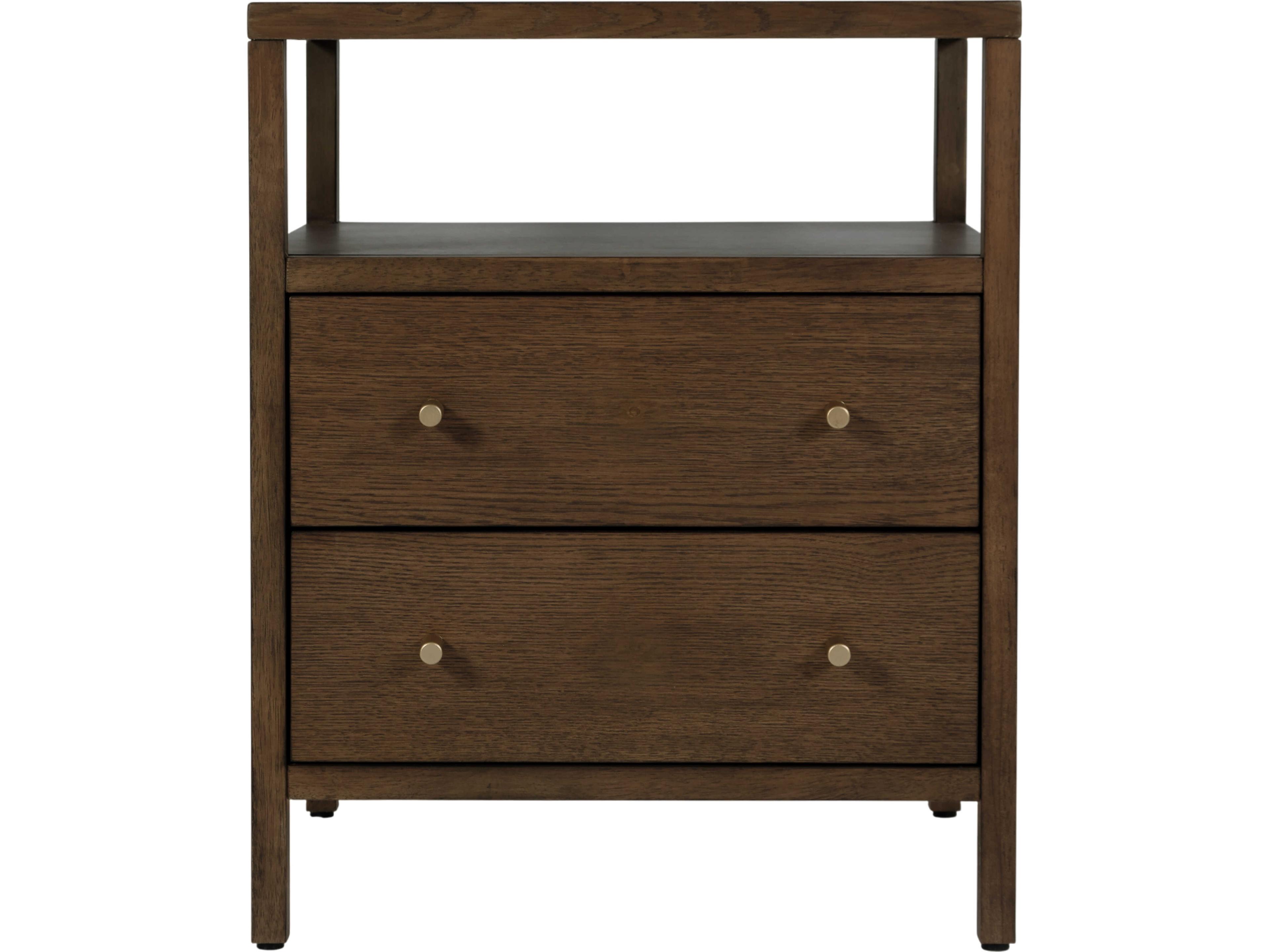 Butler Mendel 2-Drawers Walnut Wood Nightstand