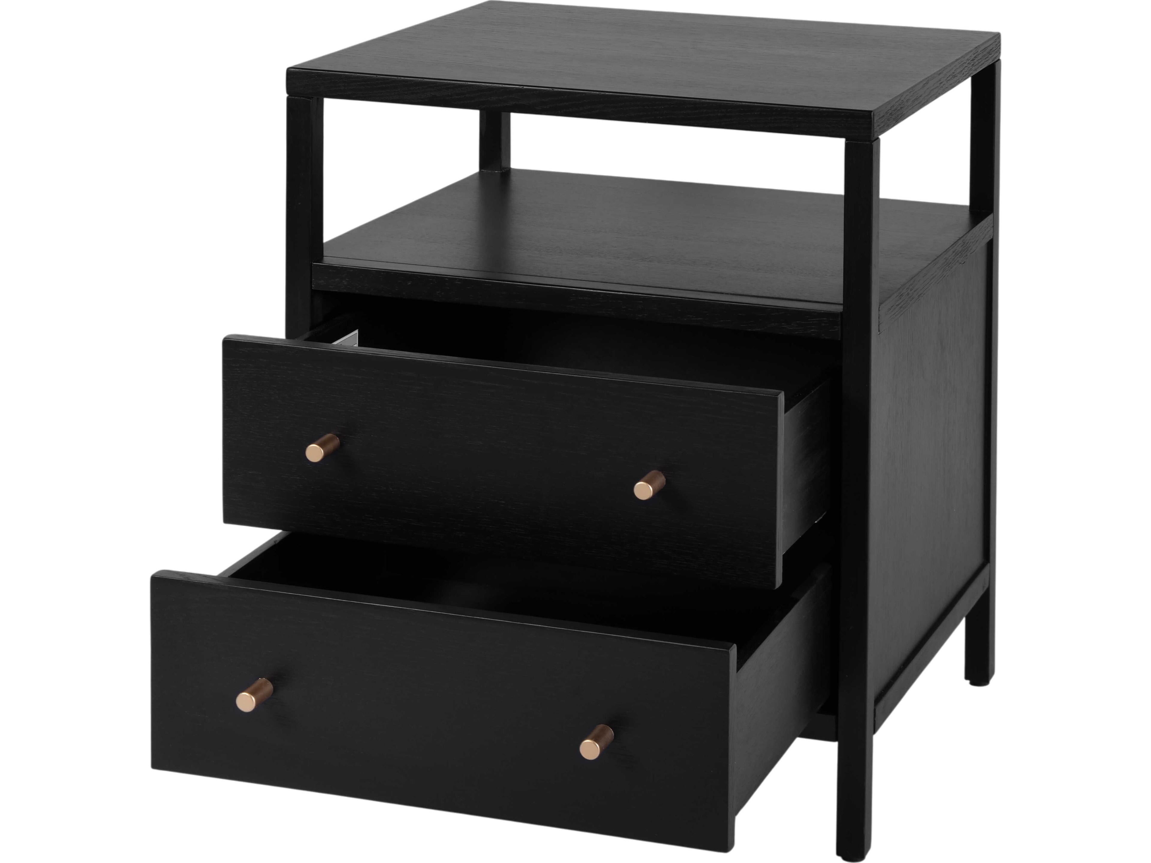 Butler Mendel 2-Drawers Oak Wood Nightstand