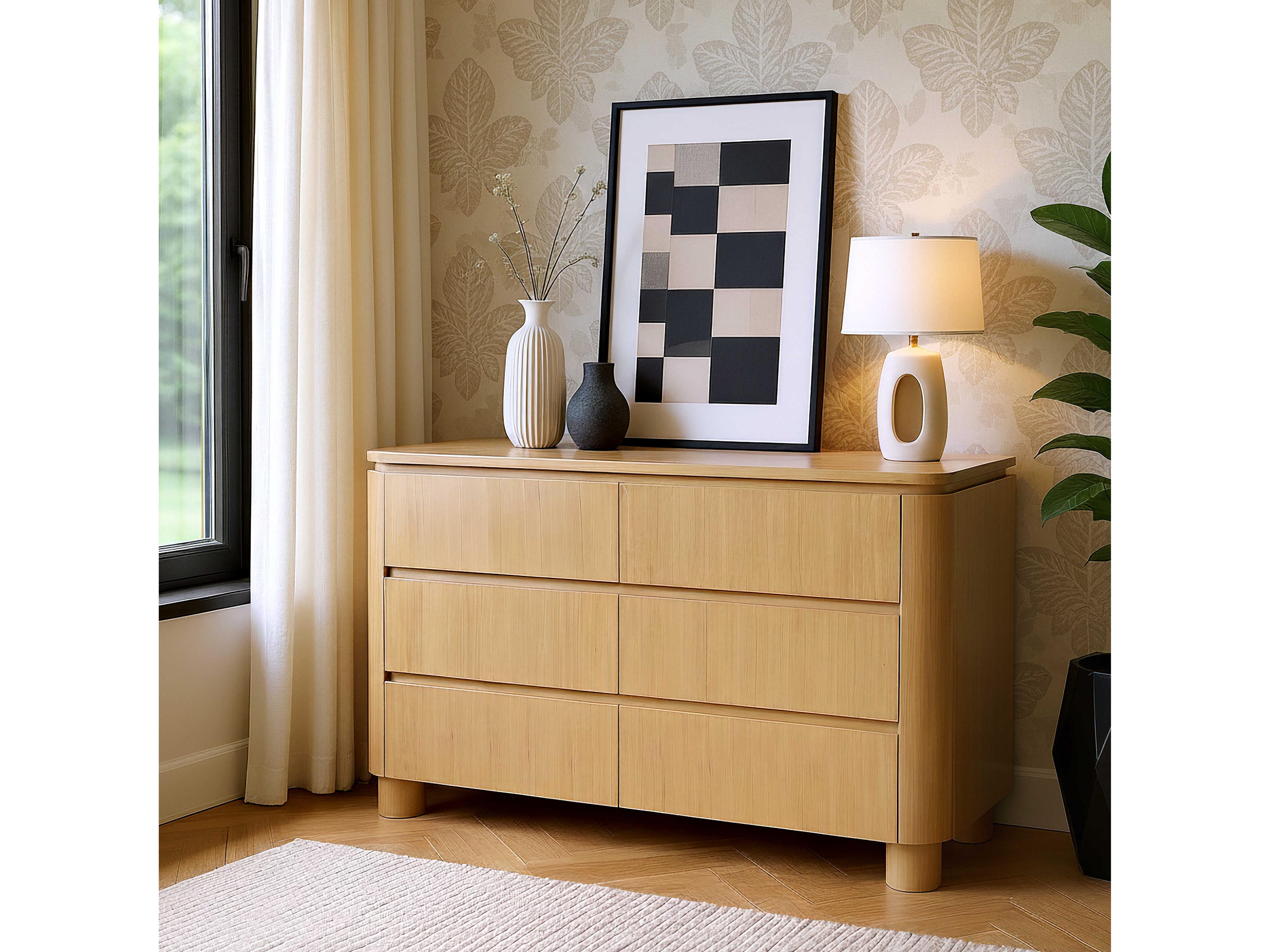 Butler Genoa 6-Drawers Oak Wood Double Dresser