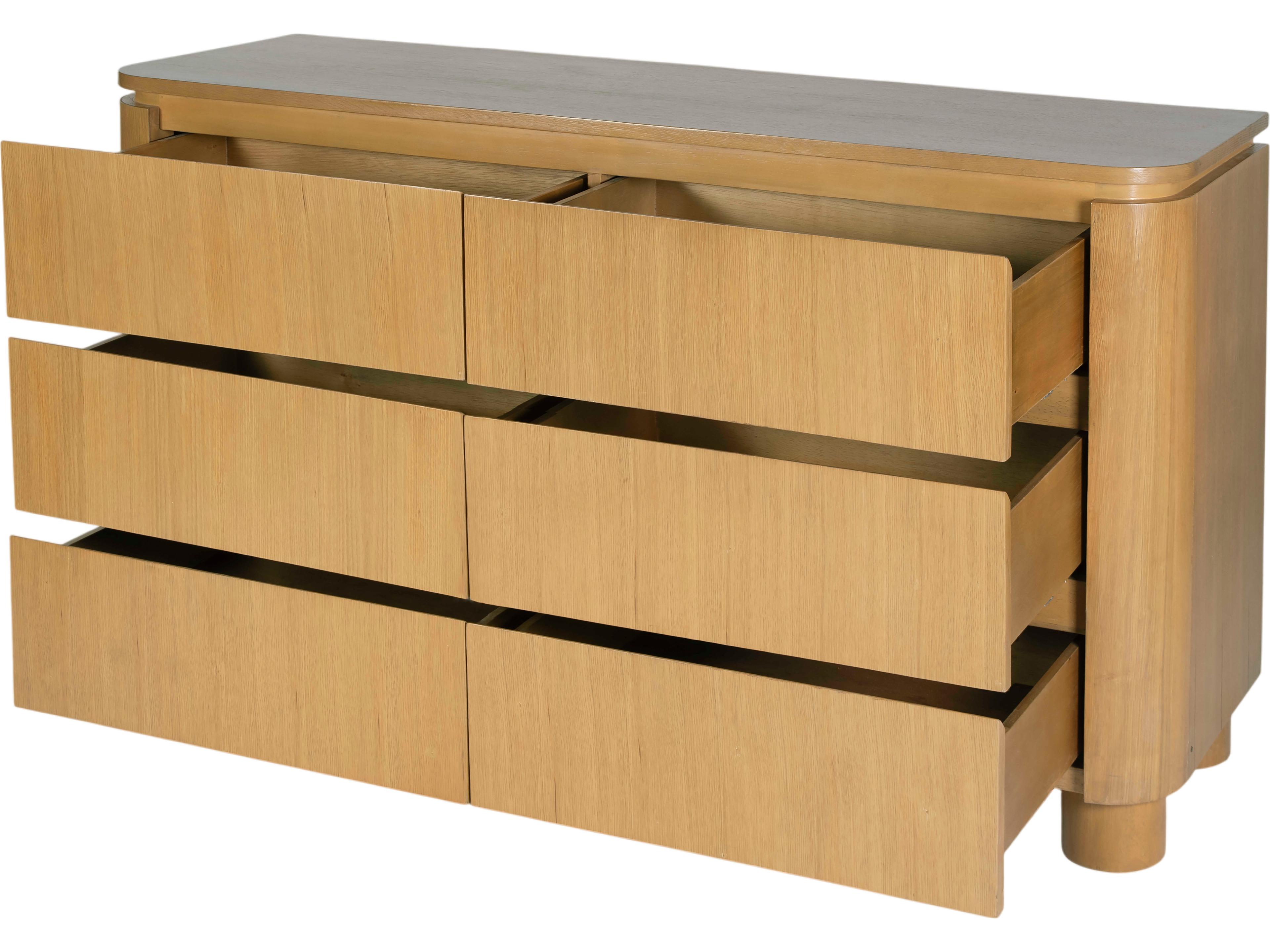 Butler Genoa 6-Drawers Oak Wood Double Dresser