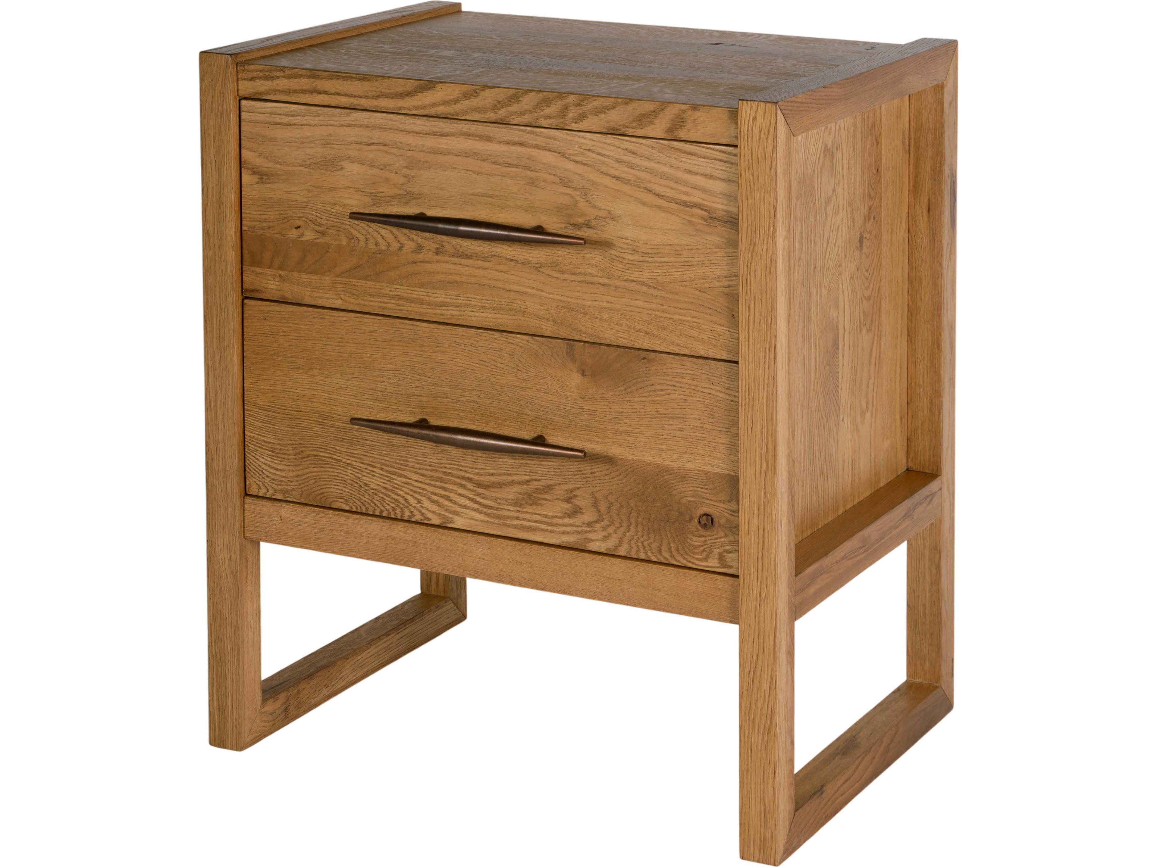 Butler Oakley 2-Drawers Natural Acacia Wood Nightstand