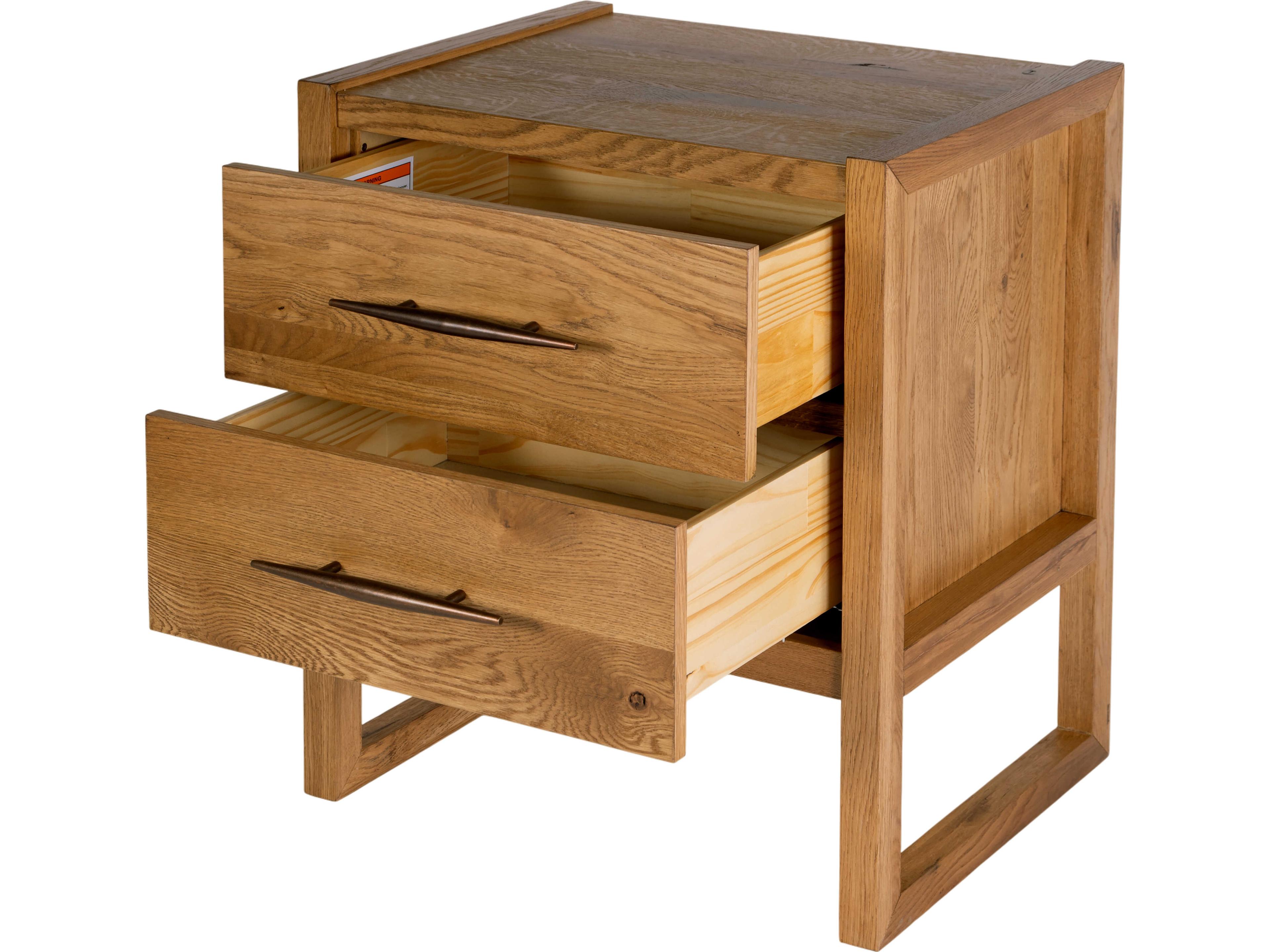 Butler Oakley 2-Drawers Natural Acacia Wood Nightstand