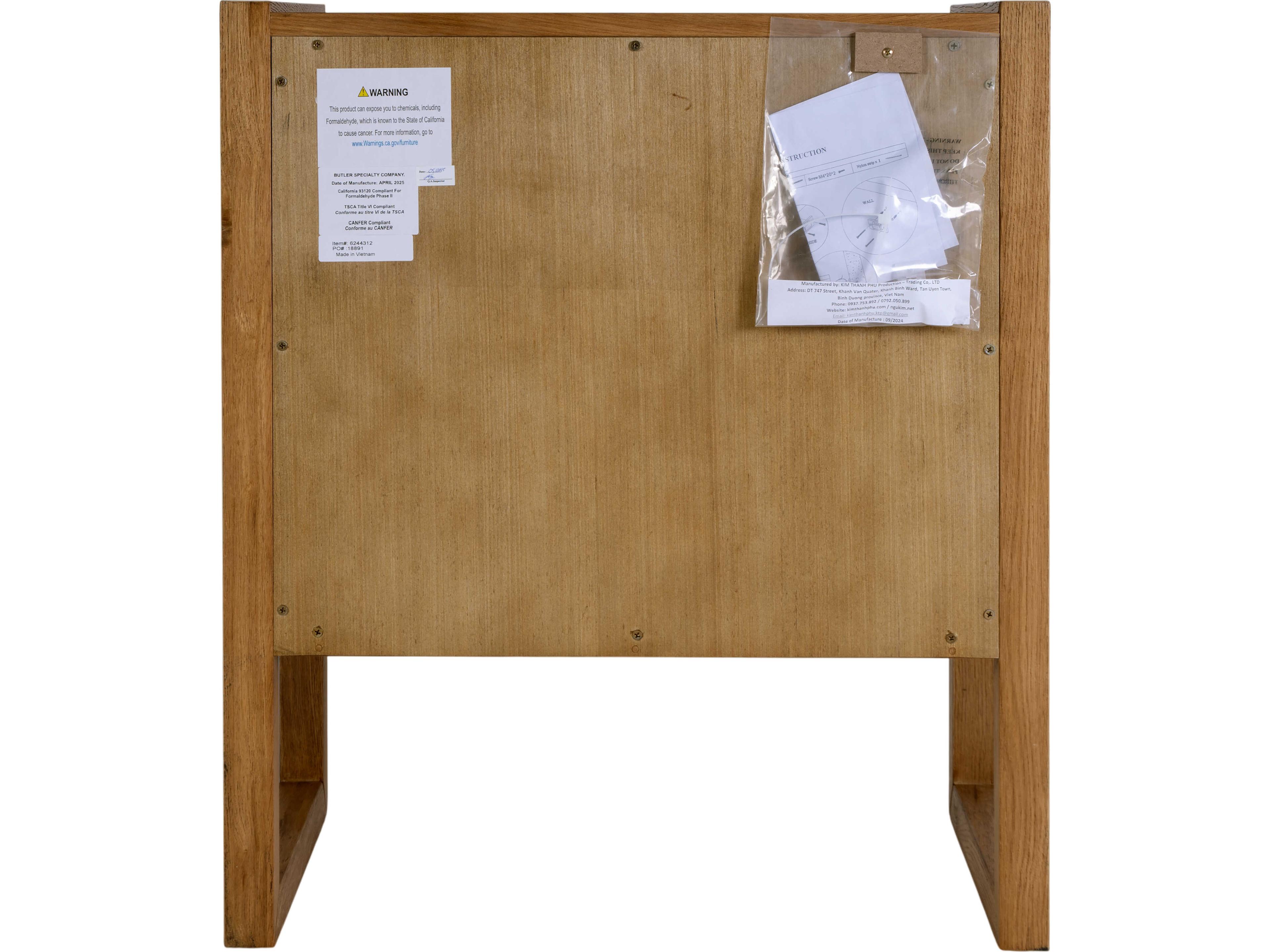 Butler Oakley 2-Drawers Natural Acacia Wood Nightstand