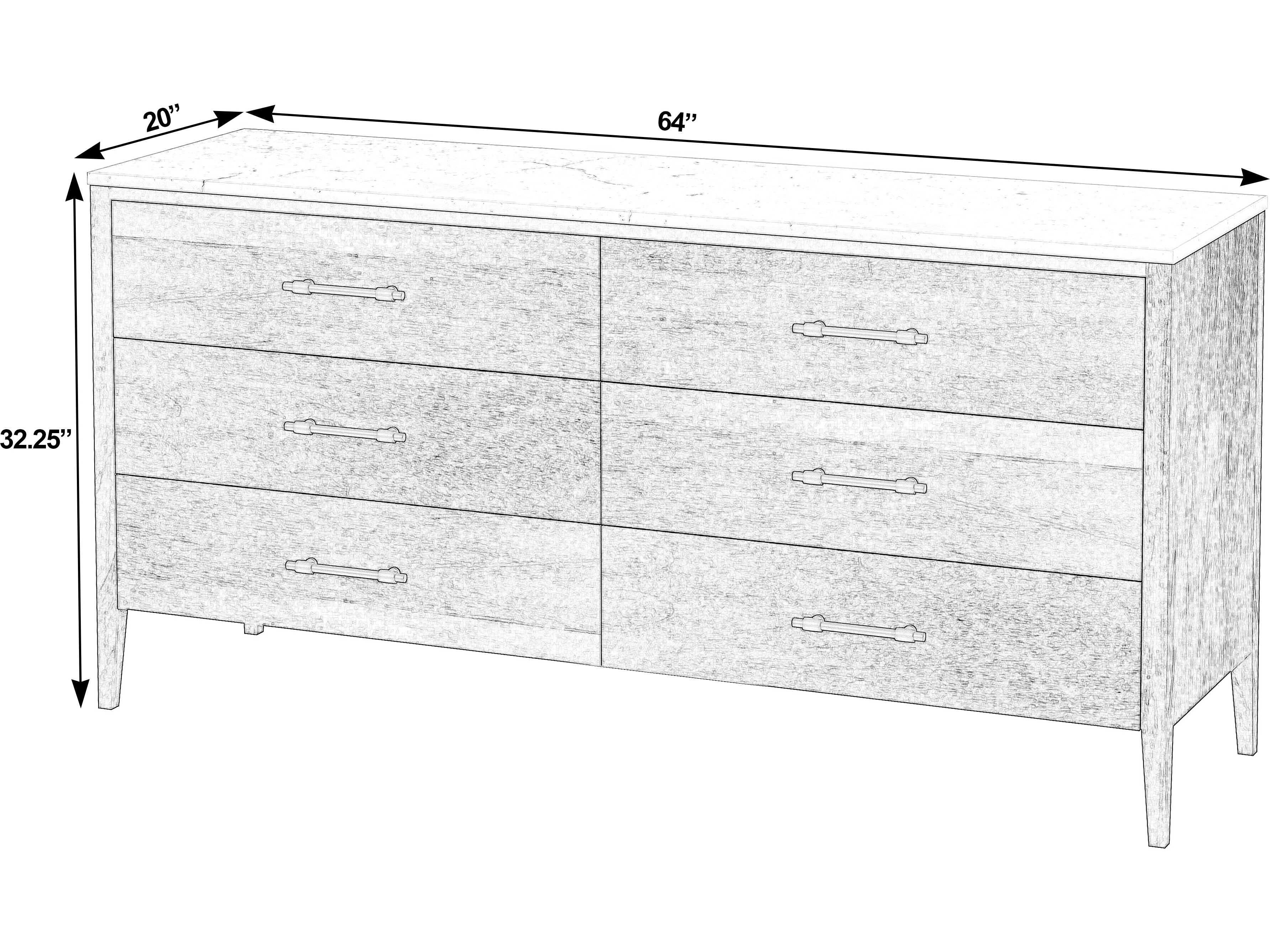 Butler Averly 6-Drawers Beige Double Dresser