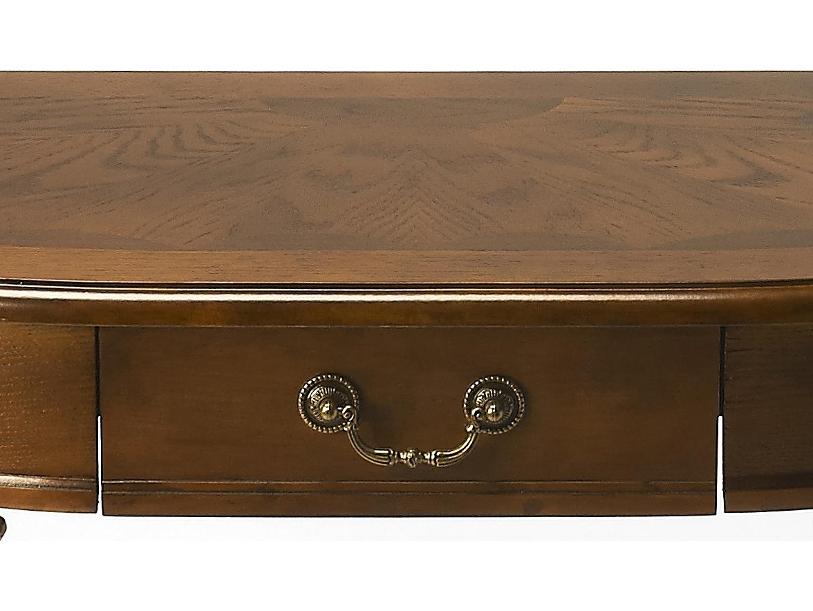 Butler Kimball Demilune Wood Vintage Oak Console Table