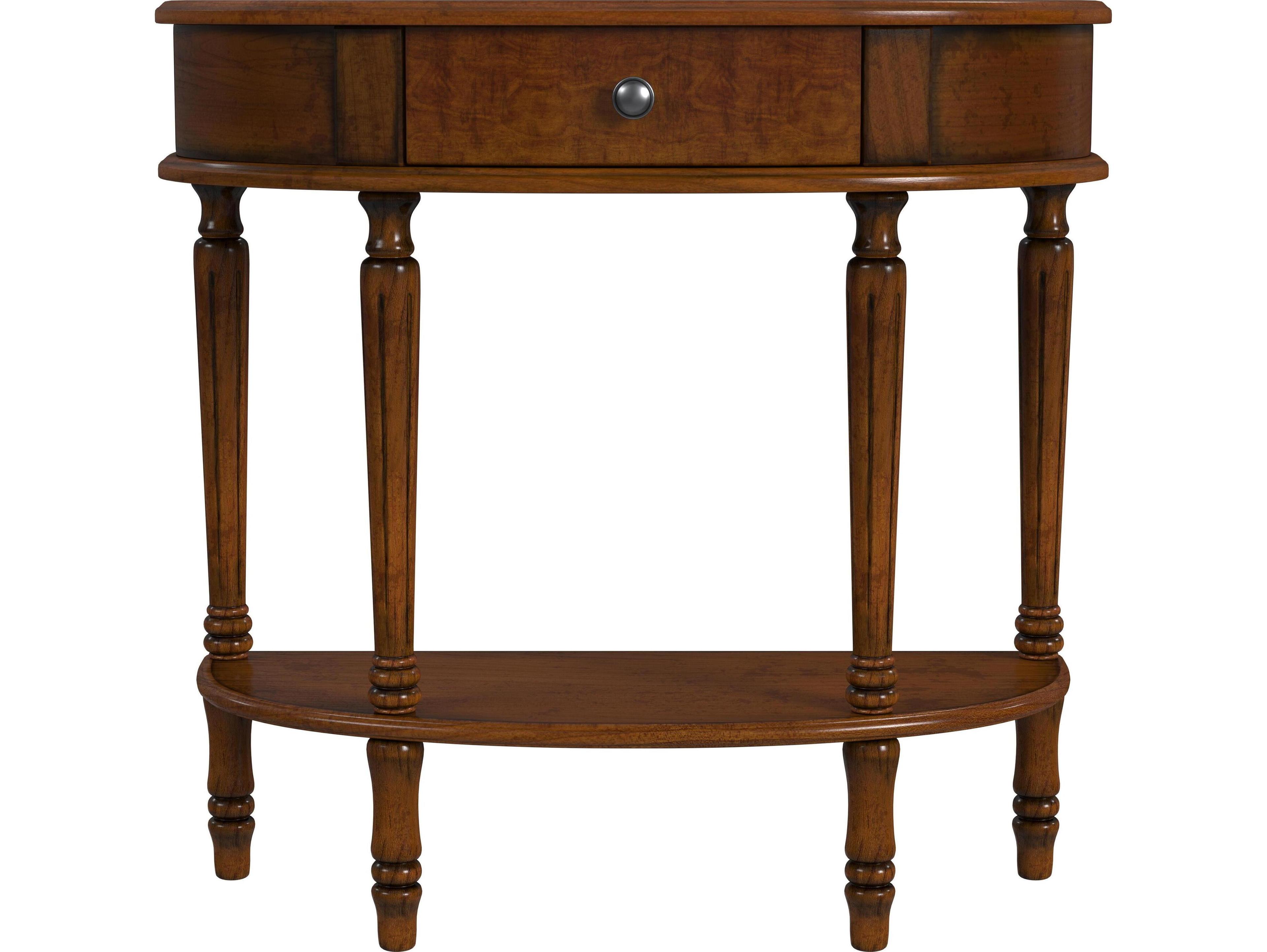 Butler Mozart Demilune Wood Antique Cherry Console Table