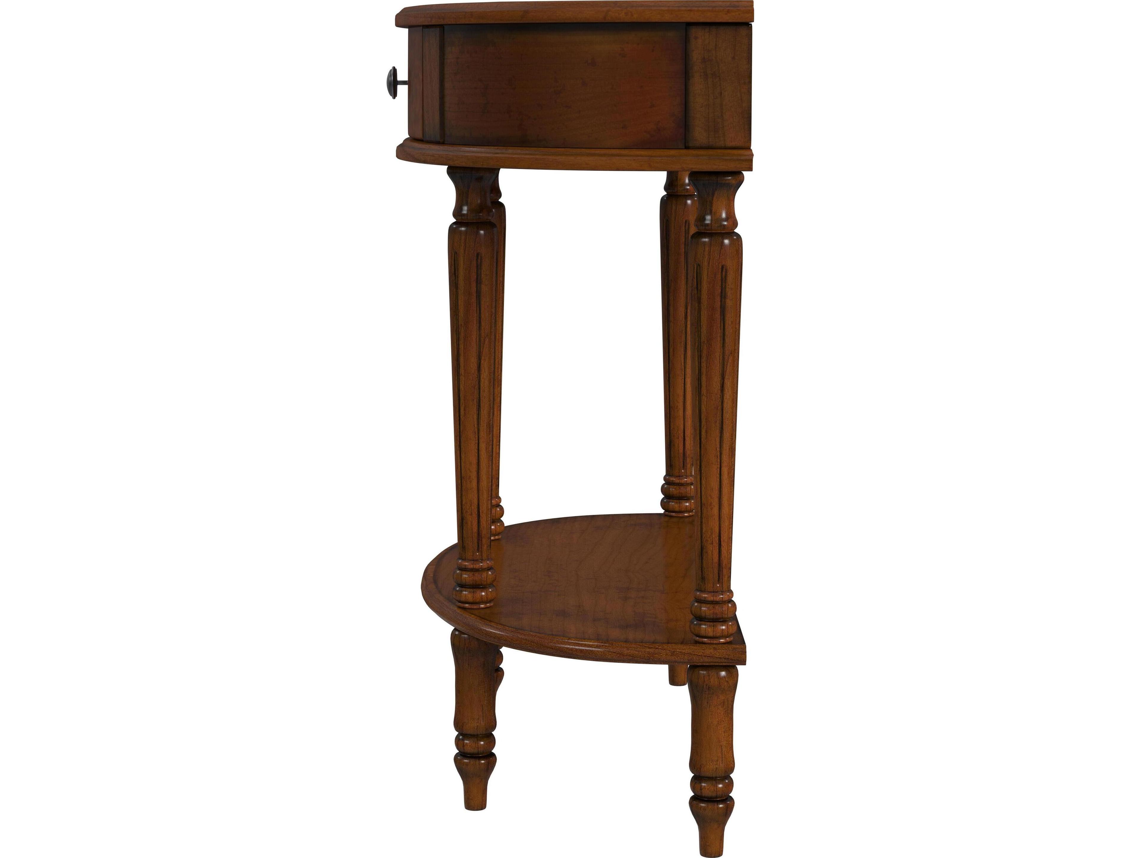 Butler Mozart Demilune Wood Antique Cherry Console Table