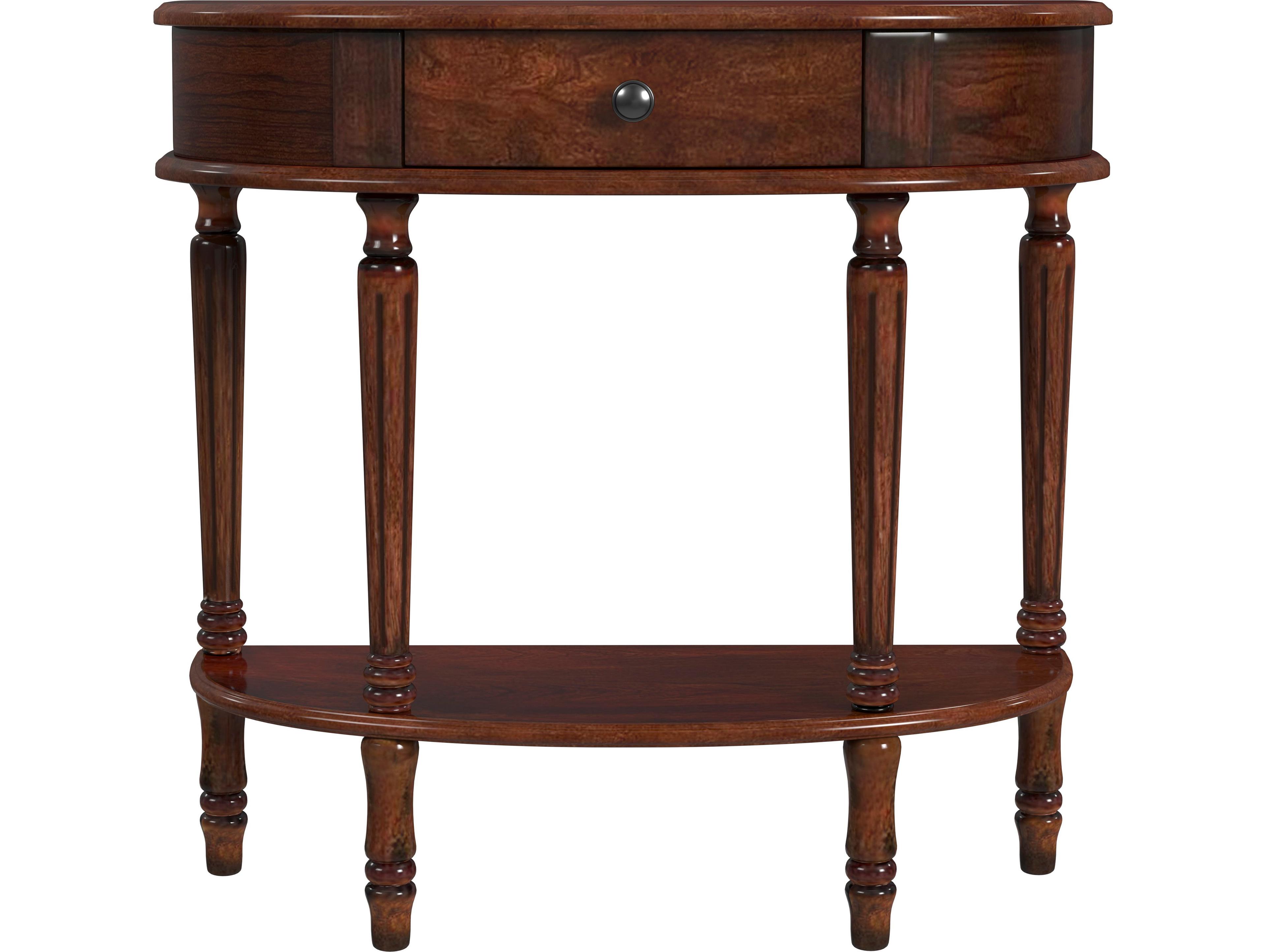 Butler Mozart Demilune Wood Cherry Console Table