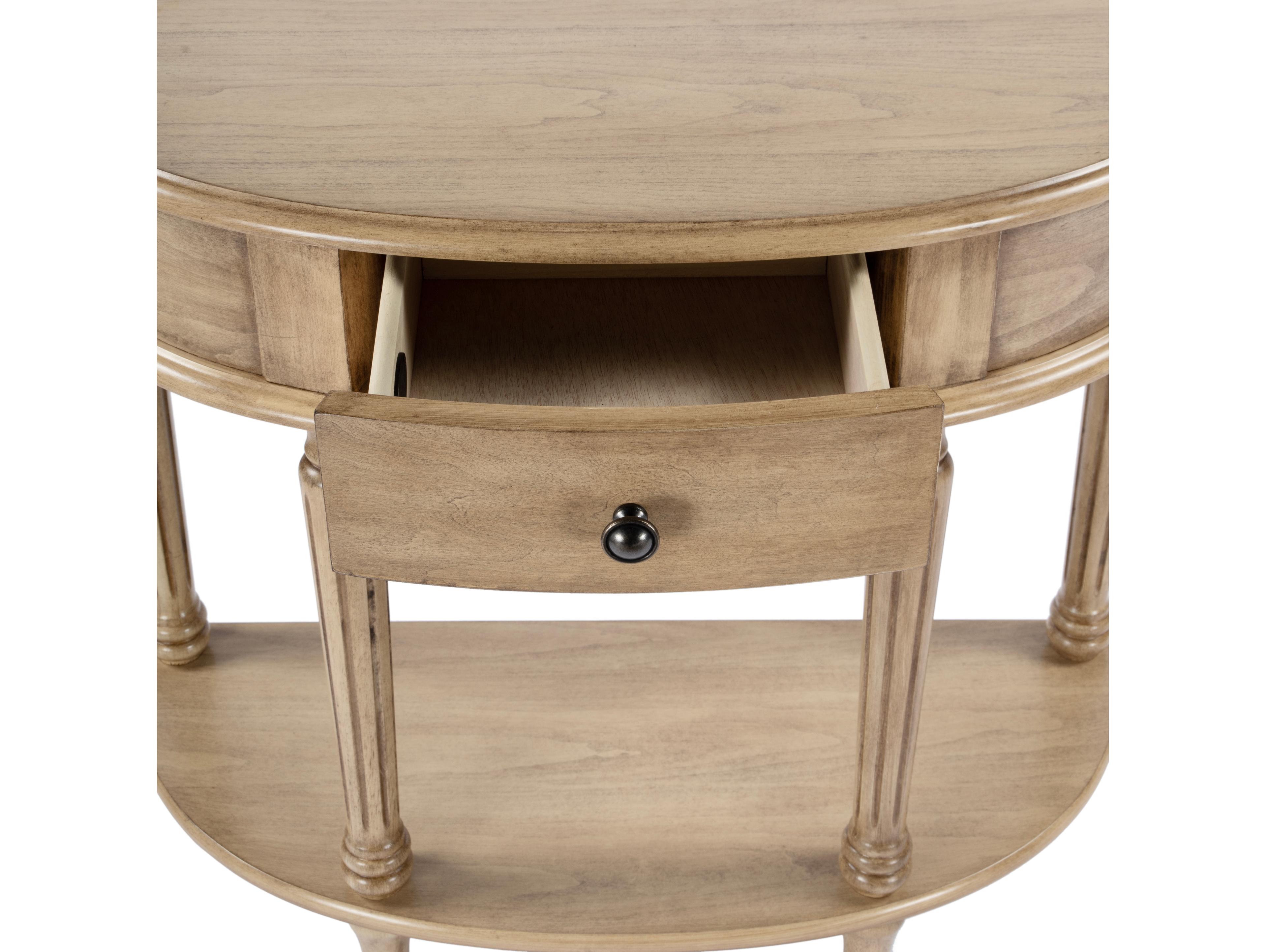 Butler Mozart Demilune Wood Antique Beige Console Table