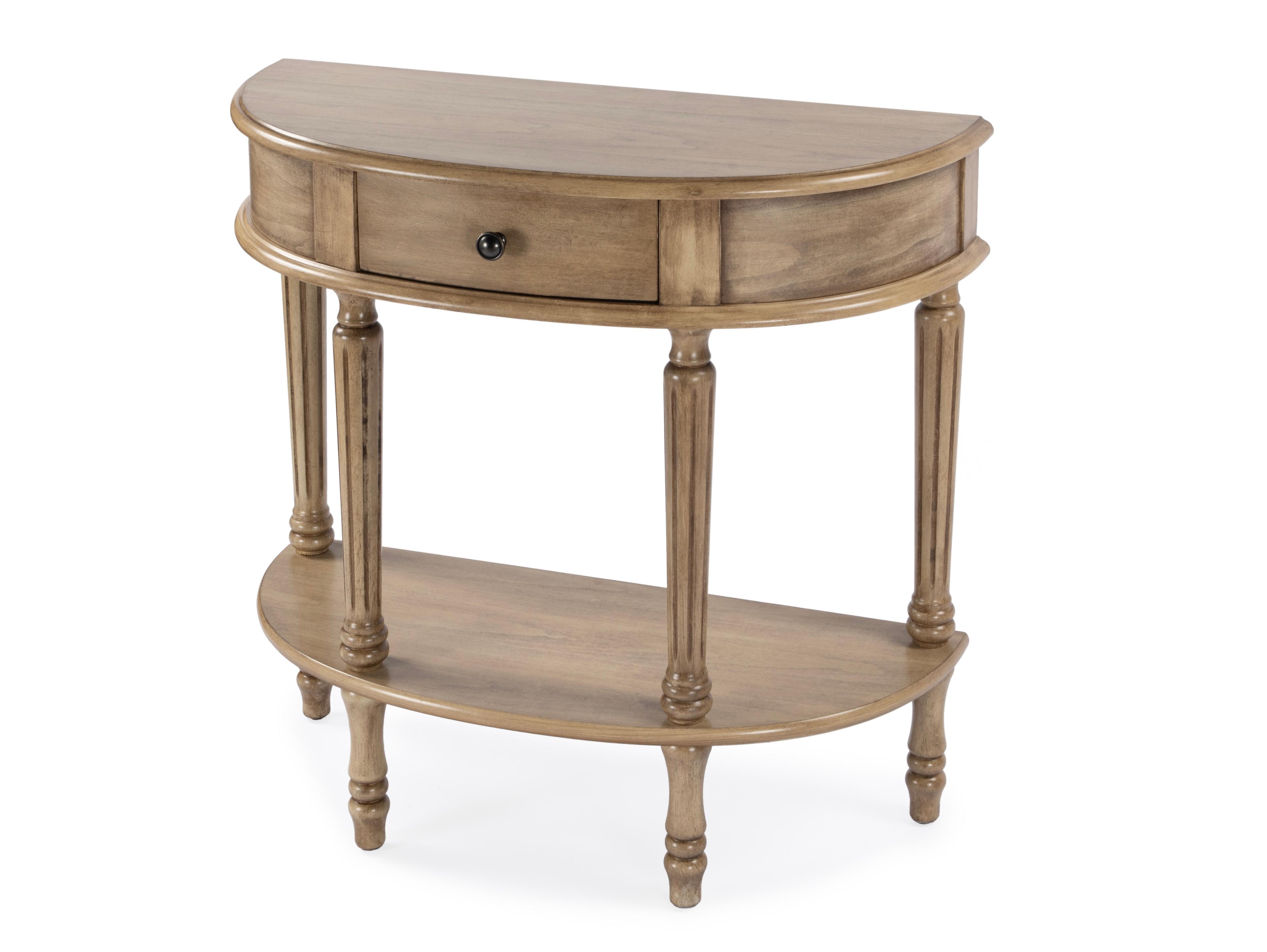 Butler Mozart Demilune Wood Antique Beige Console Table