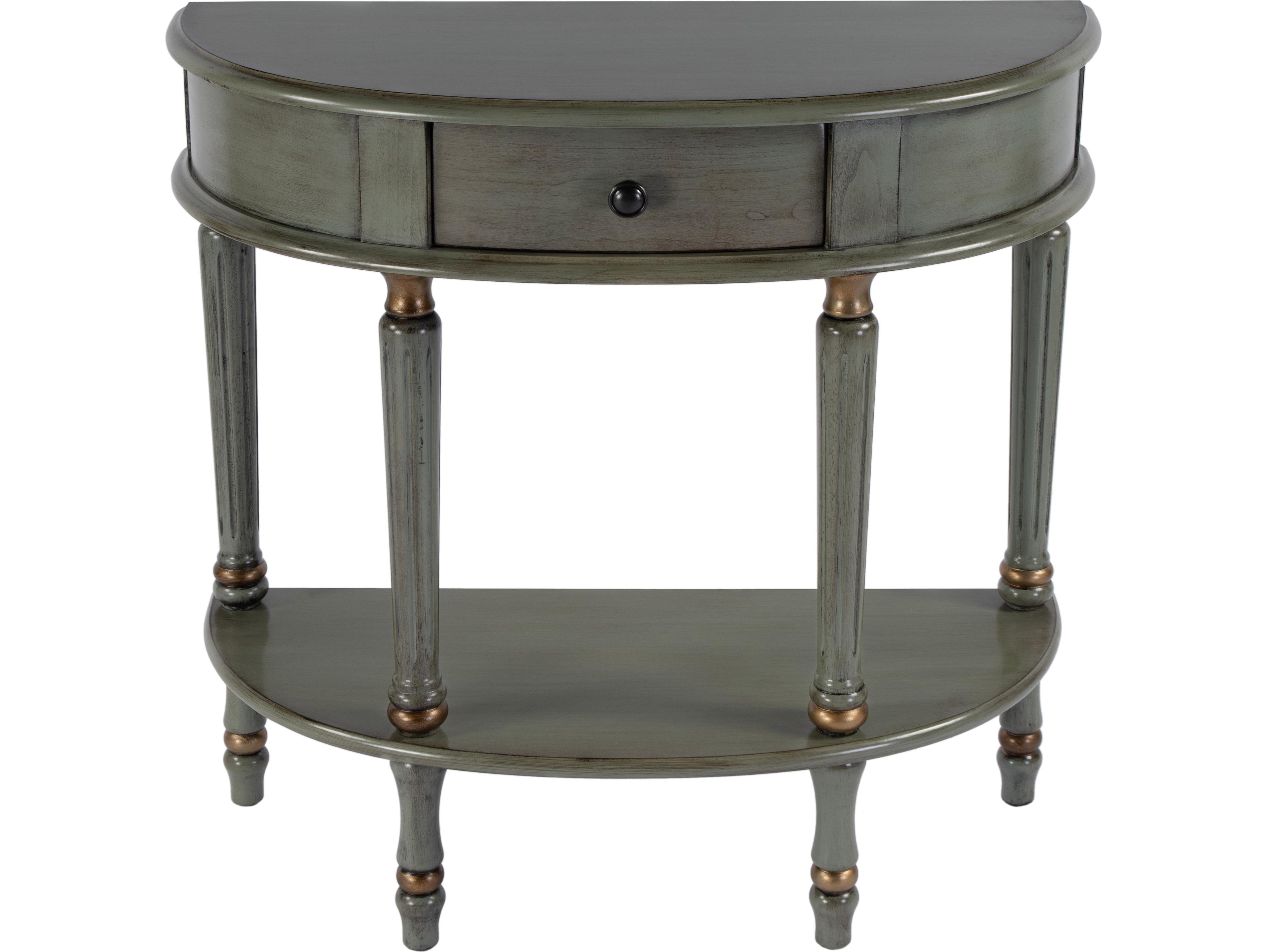 Butler Mozart Demilune Wood Royal Pastel Green Console Table