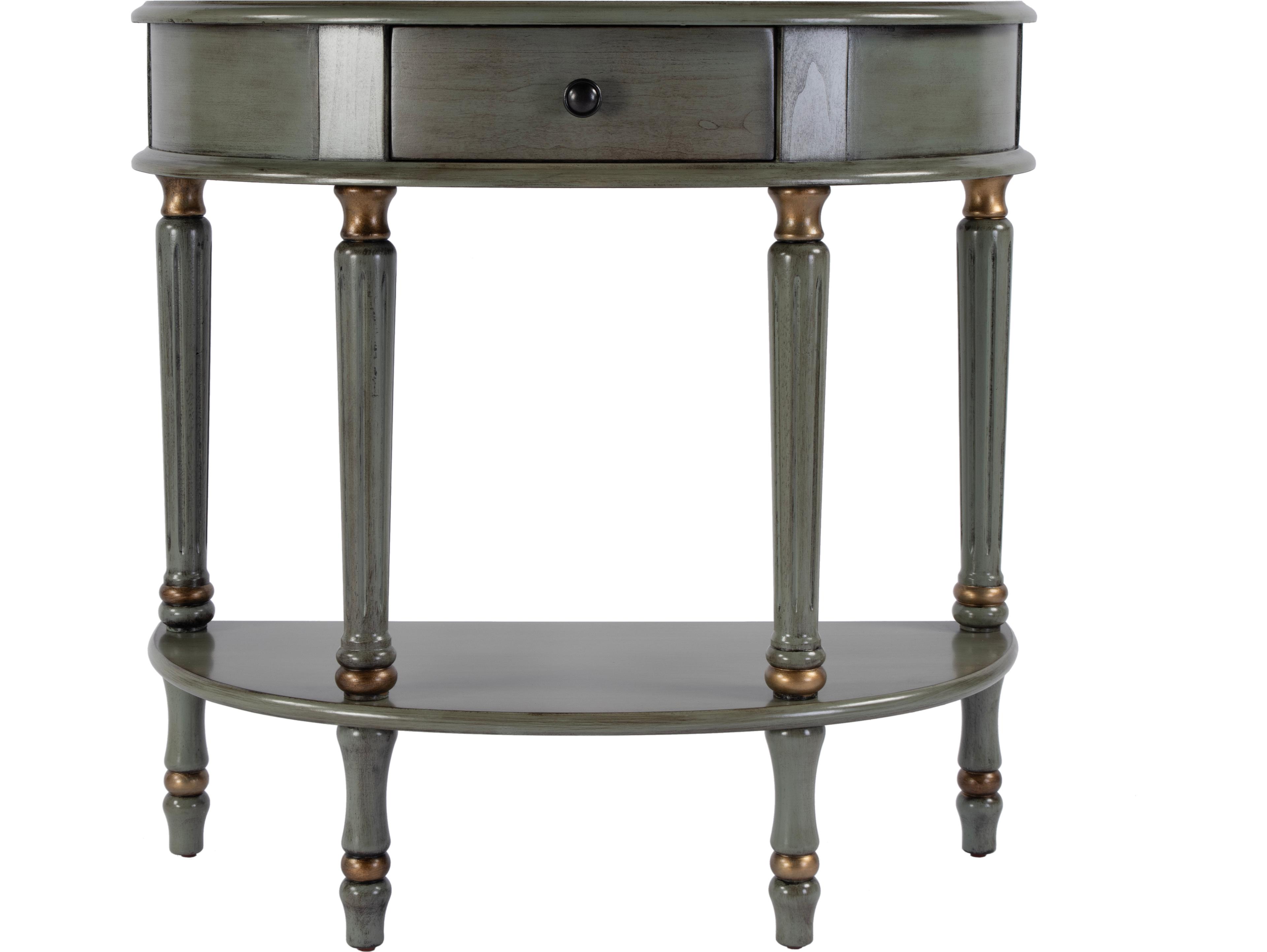 Butler Mozart Demilune Wood Royal Pastel Green Console Table
