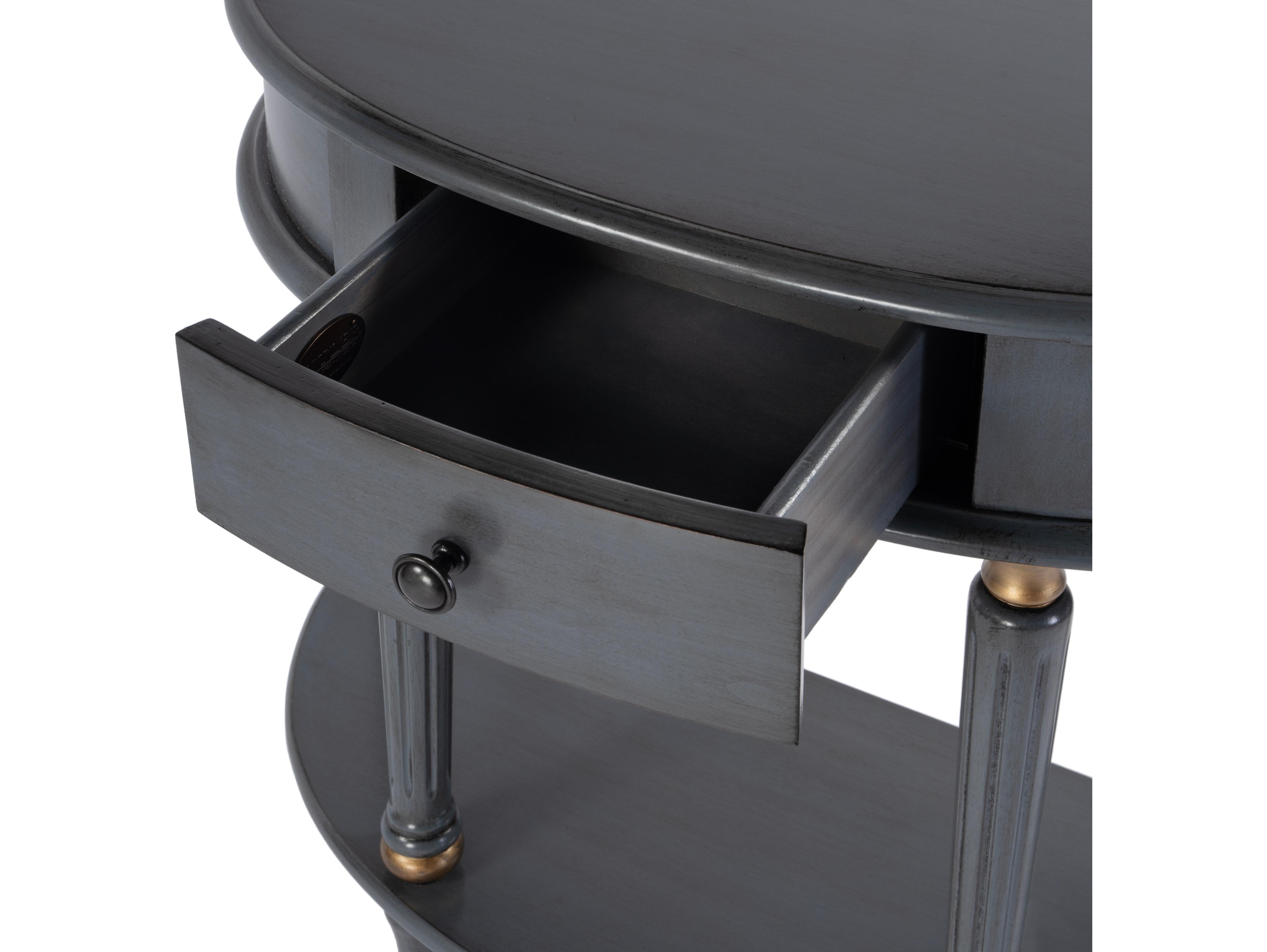 Butler Mozart Demilune Wood Royal Pastel Blue Console Table