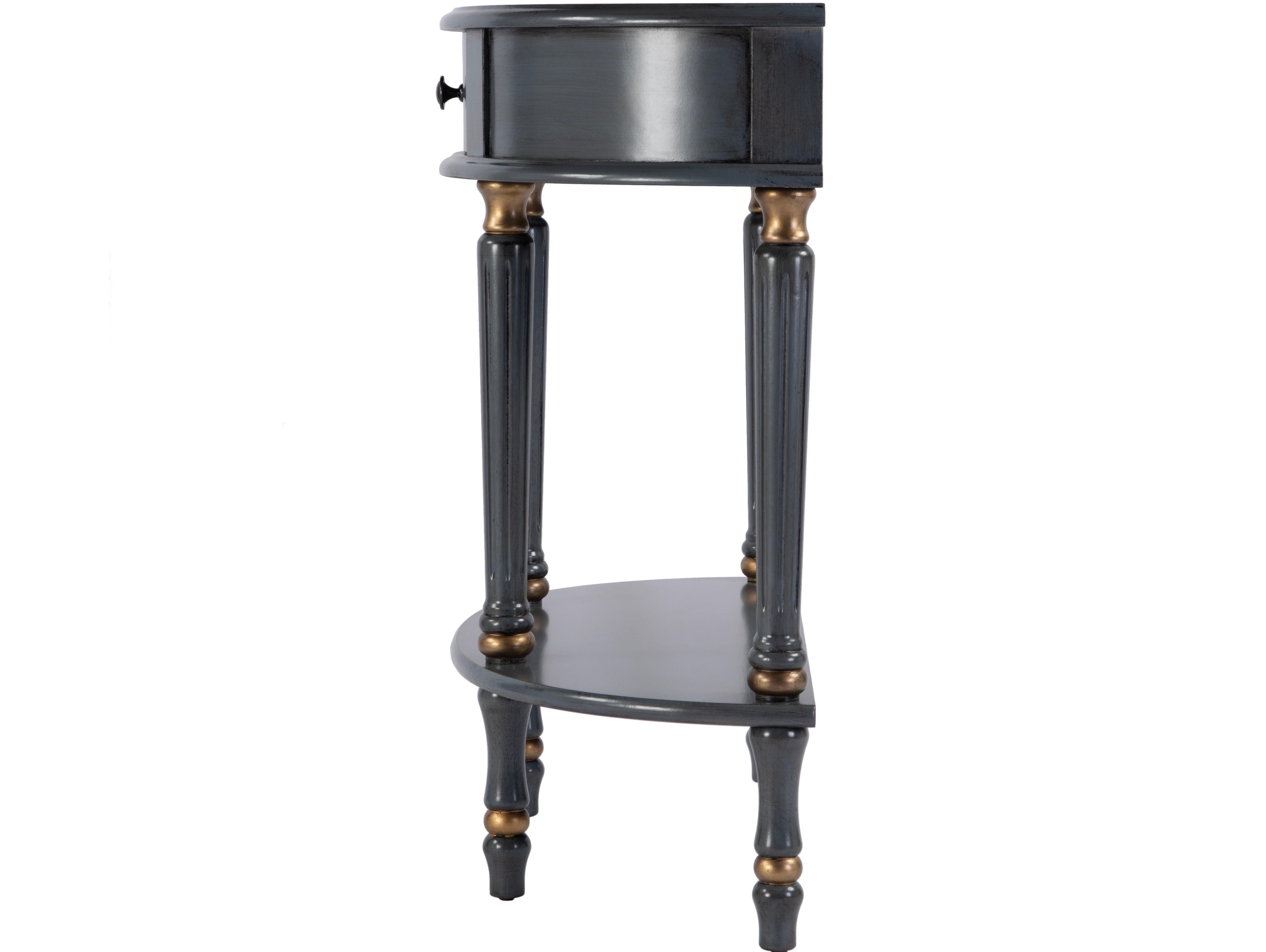 Butler Mozart Demilune Wood Royal Pastel Blue Console Table