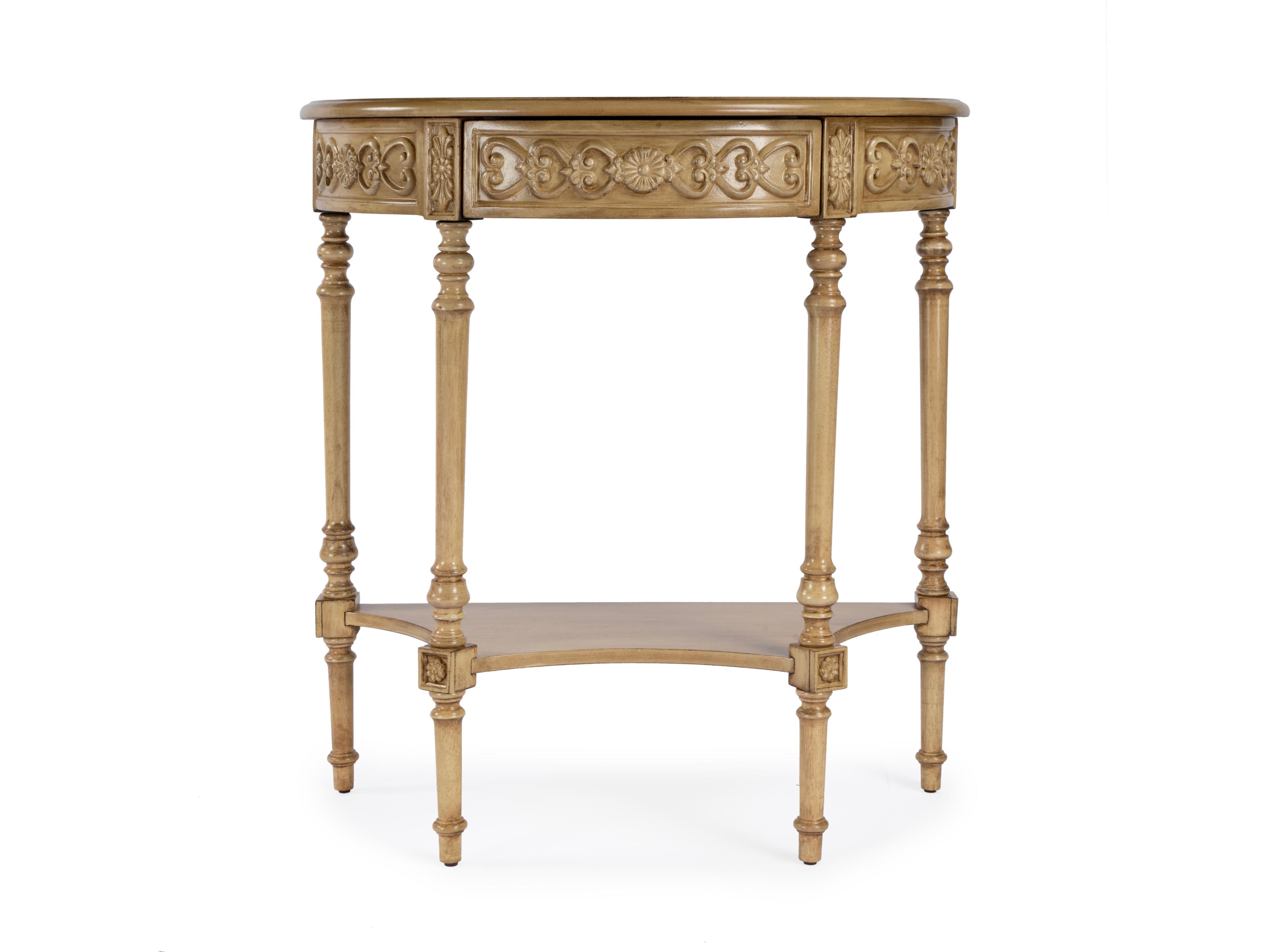 Butler Danelle Demilune Wood Antique Beige Console Table