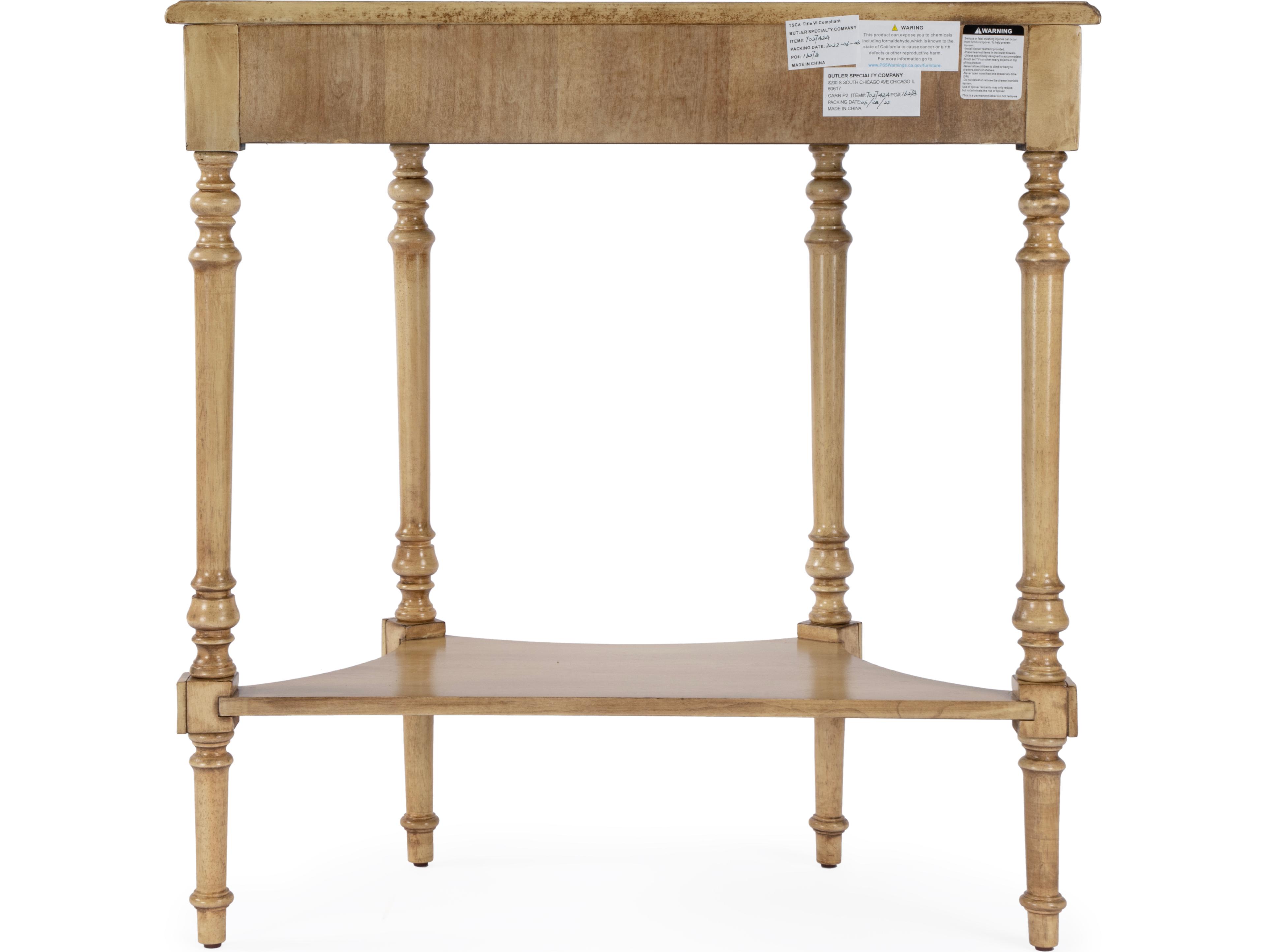 Butler Danelle Demilune Wood Antique Beige Console Table