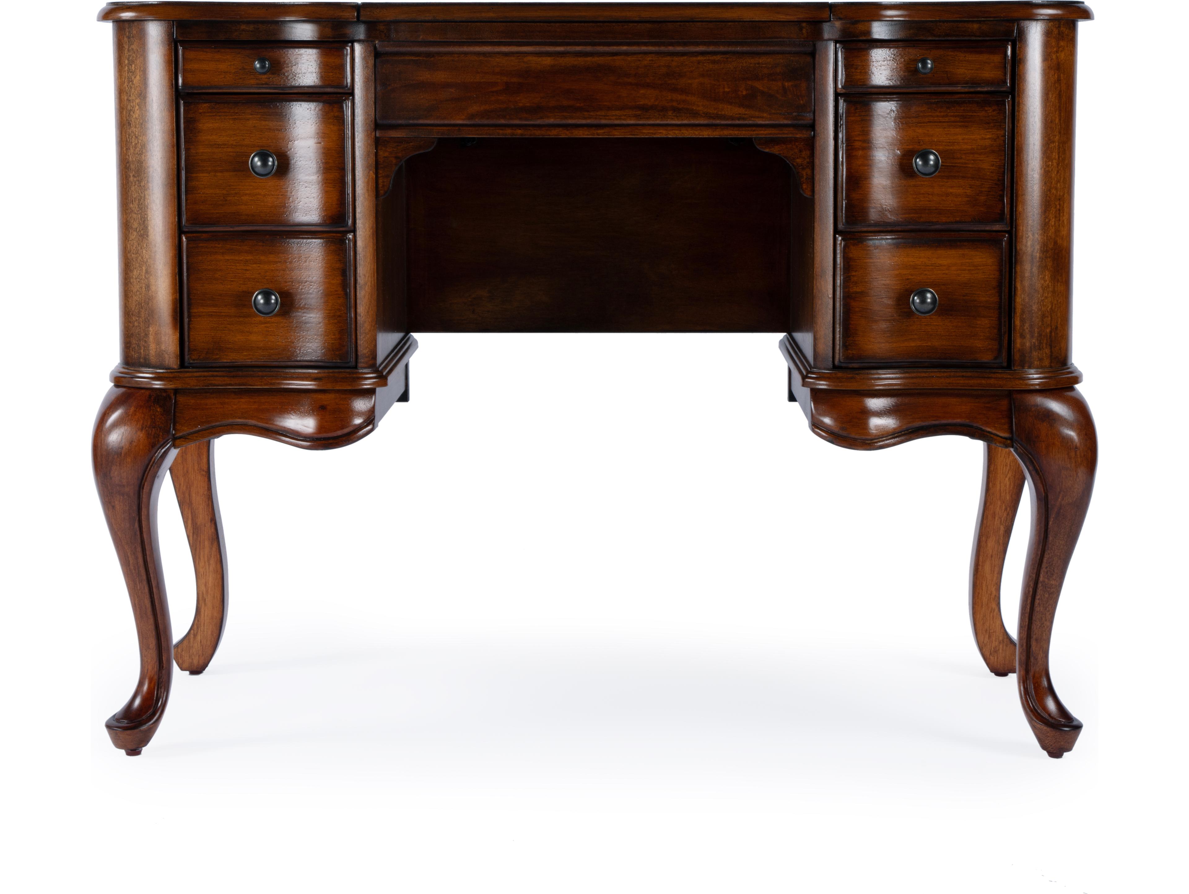 Butler Charlotte Gilted Cream Brown Poplar Wood Valet Desk