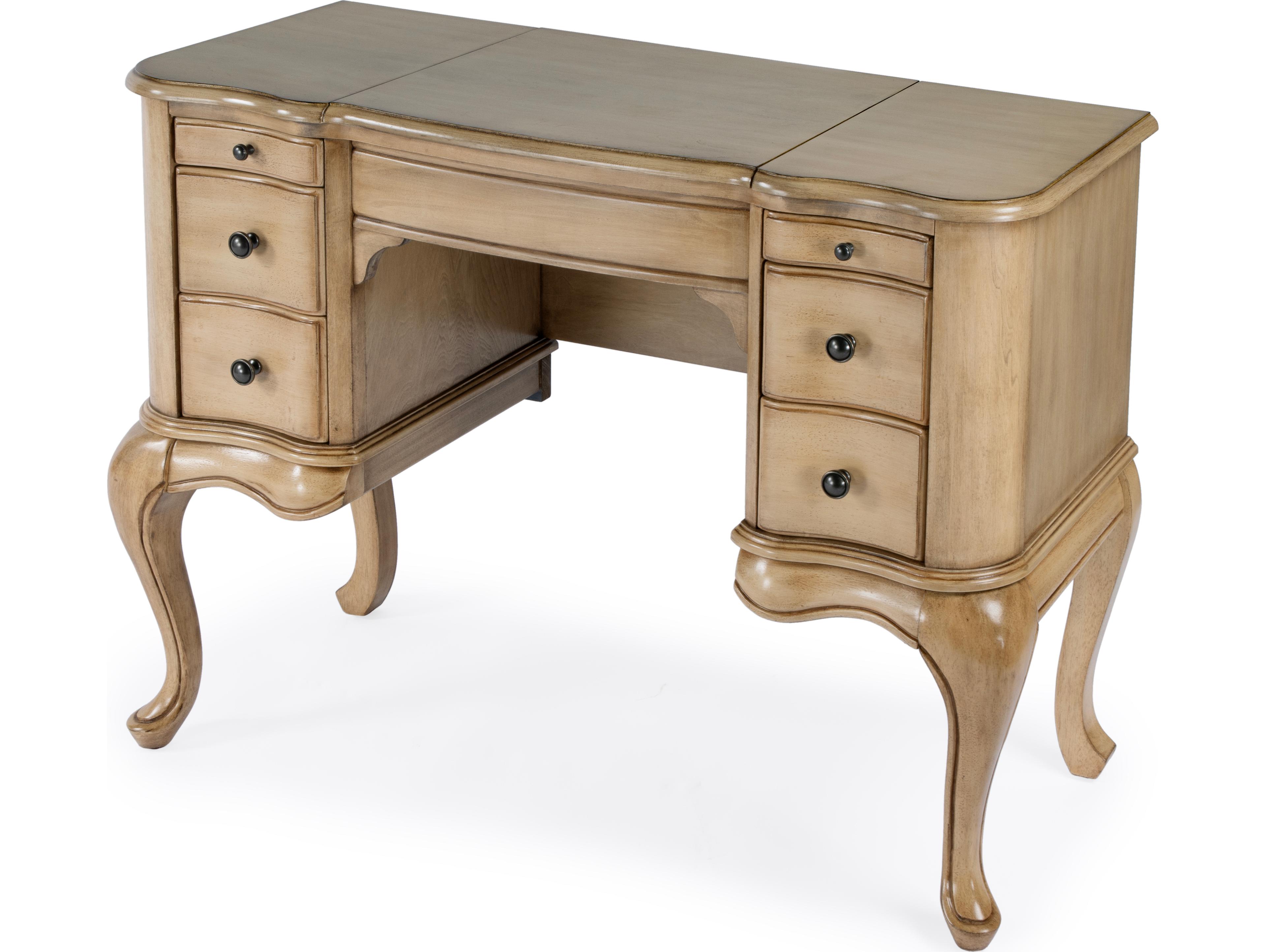 Butler Charlotte Gilted Cream Beige Poplar Wood Valet Desk