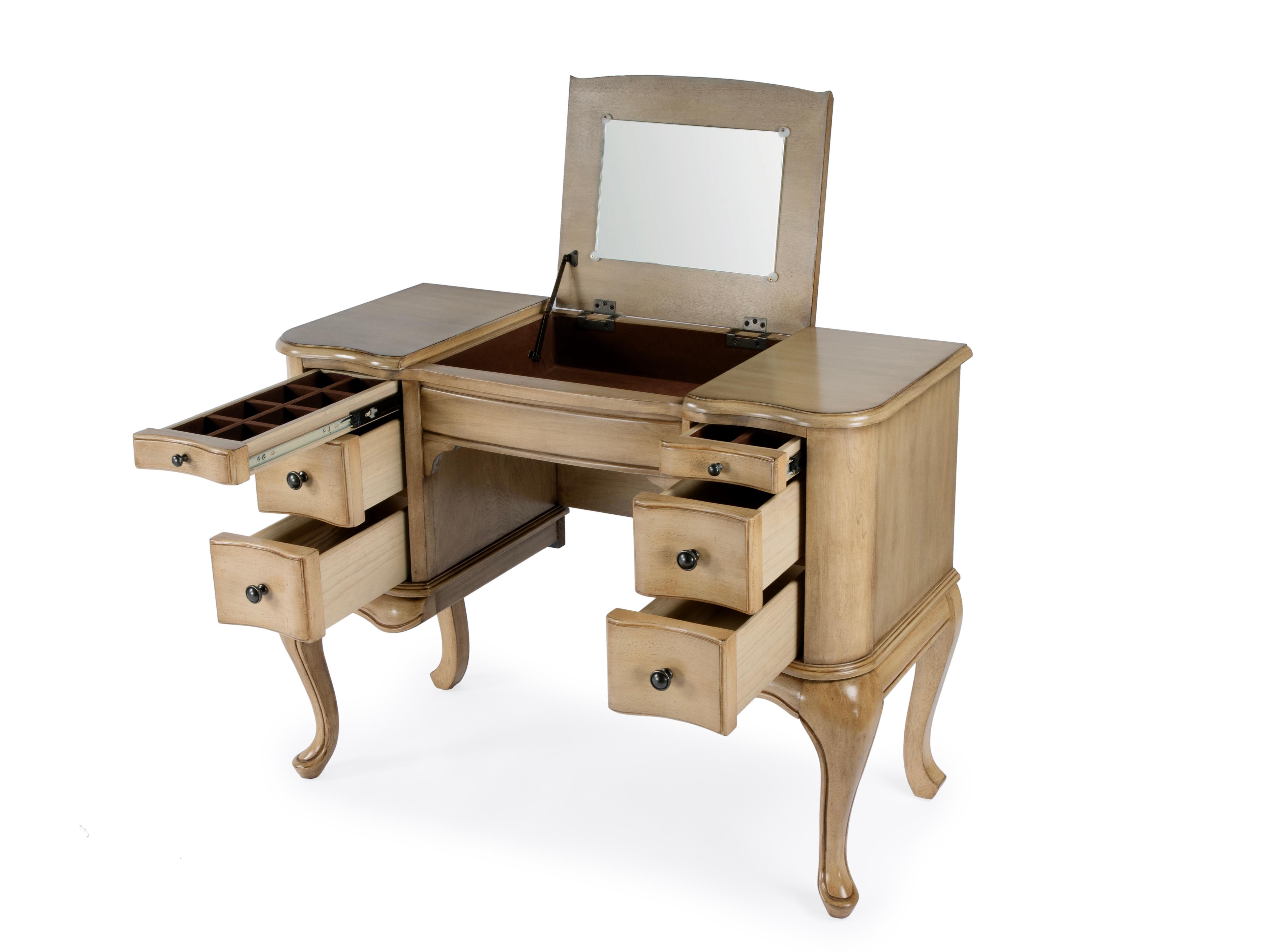 Butler Charlotte Gilted Cream Beige Poplar Wood Valet Desk