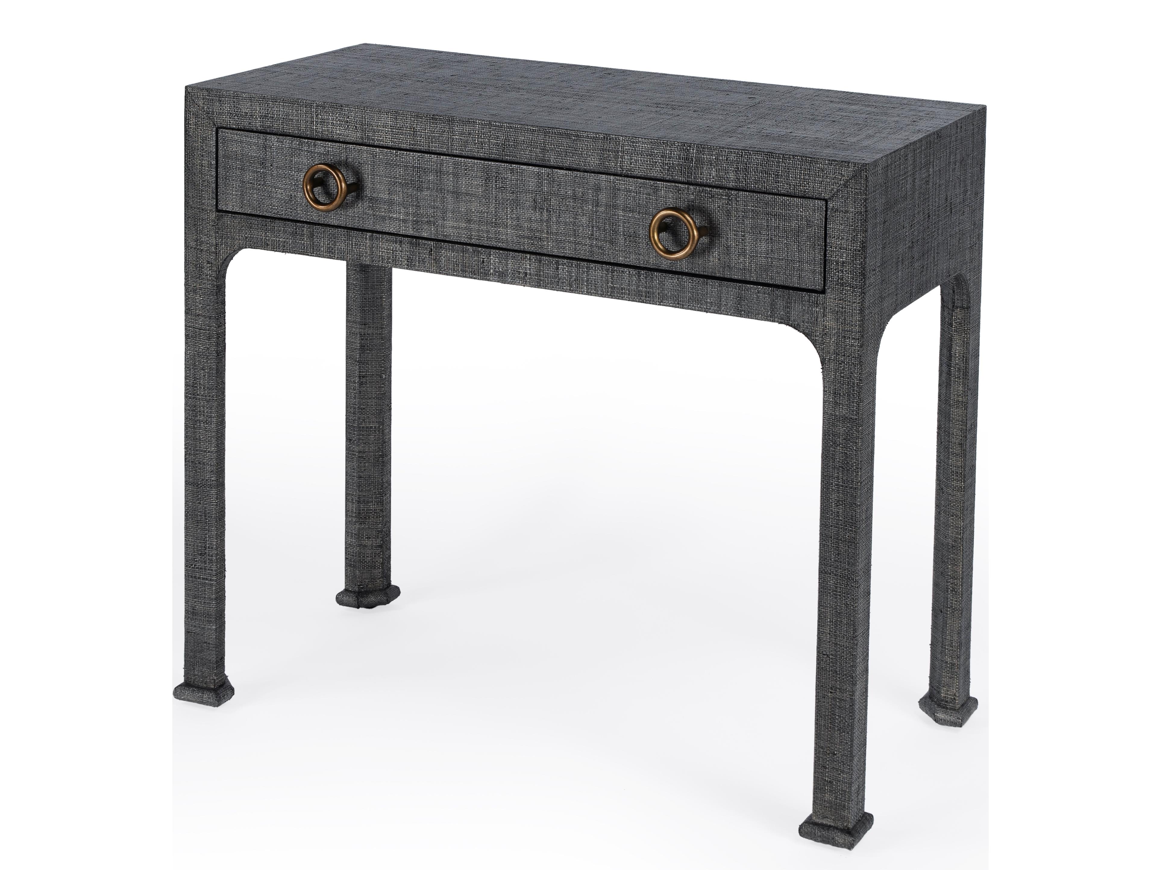 Butler Chatham Rectangular Rattan Charcoal Raffia Console Table